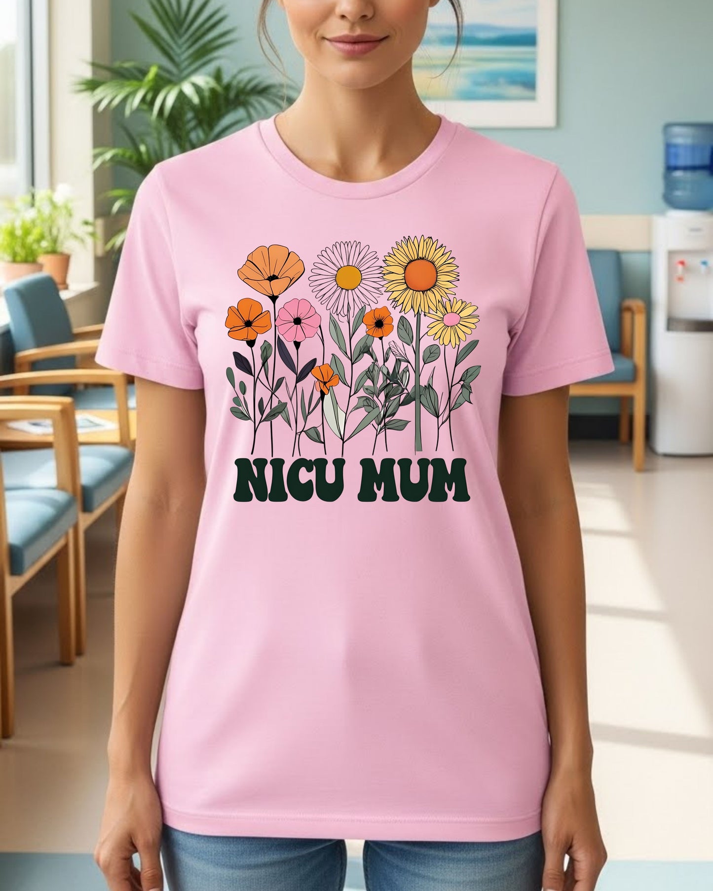 NICU Mum Shirt – Floral NICU Mom Tee for Strong Mothers – Preemie Support T‑Shirt, Neonatal Journey Gift, Inspirational Motherhood Top