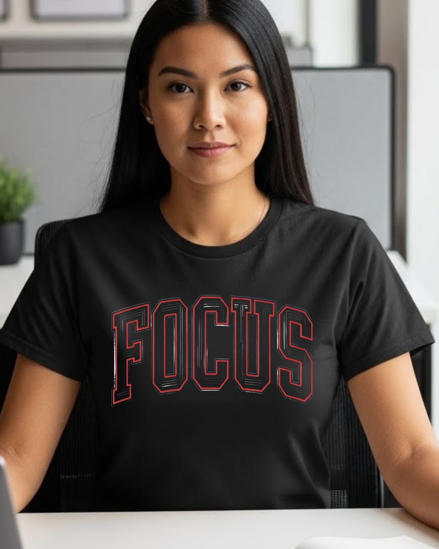 Focus Shirt – Minimalist Motivational Tee for Women – Inspirational Mindset T‑Shirt, Positive Affirmation Top, Aesthetic Graphic Tee