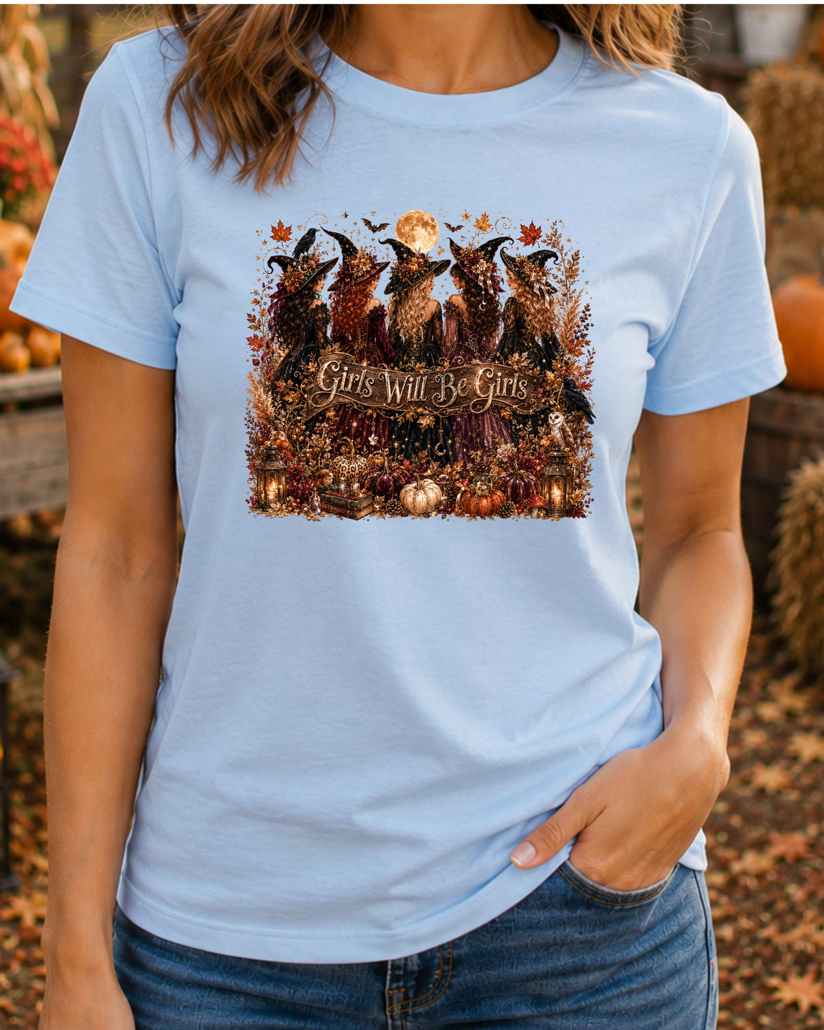 Girls Will Be Girls Autumn Witch T-Shirt