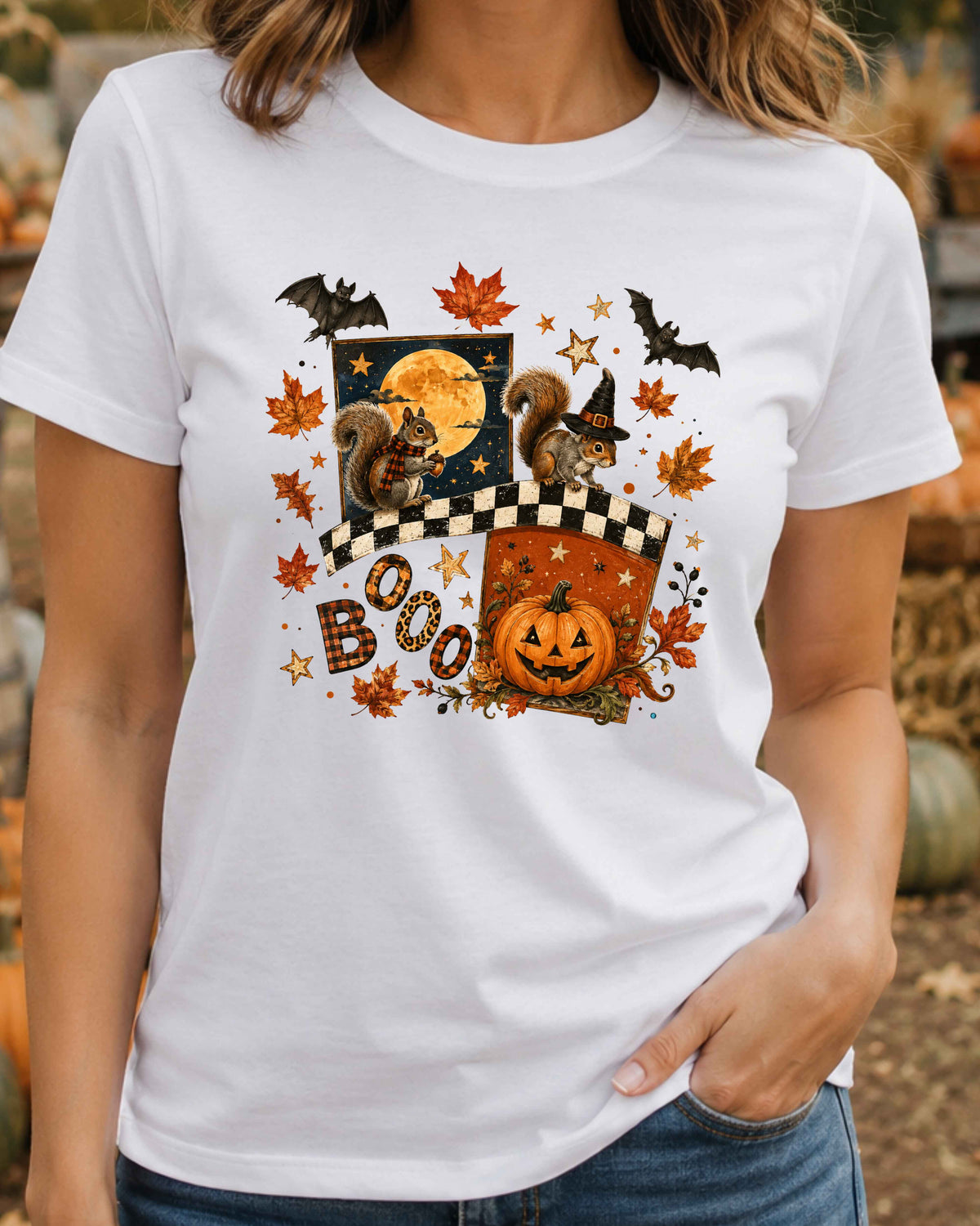 Retro Halloween Autumn Squirrel T-Shirt