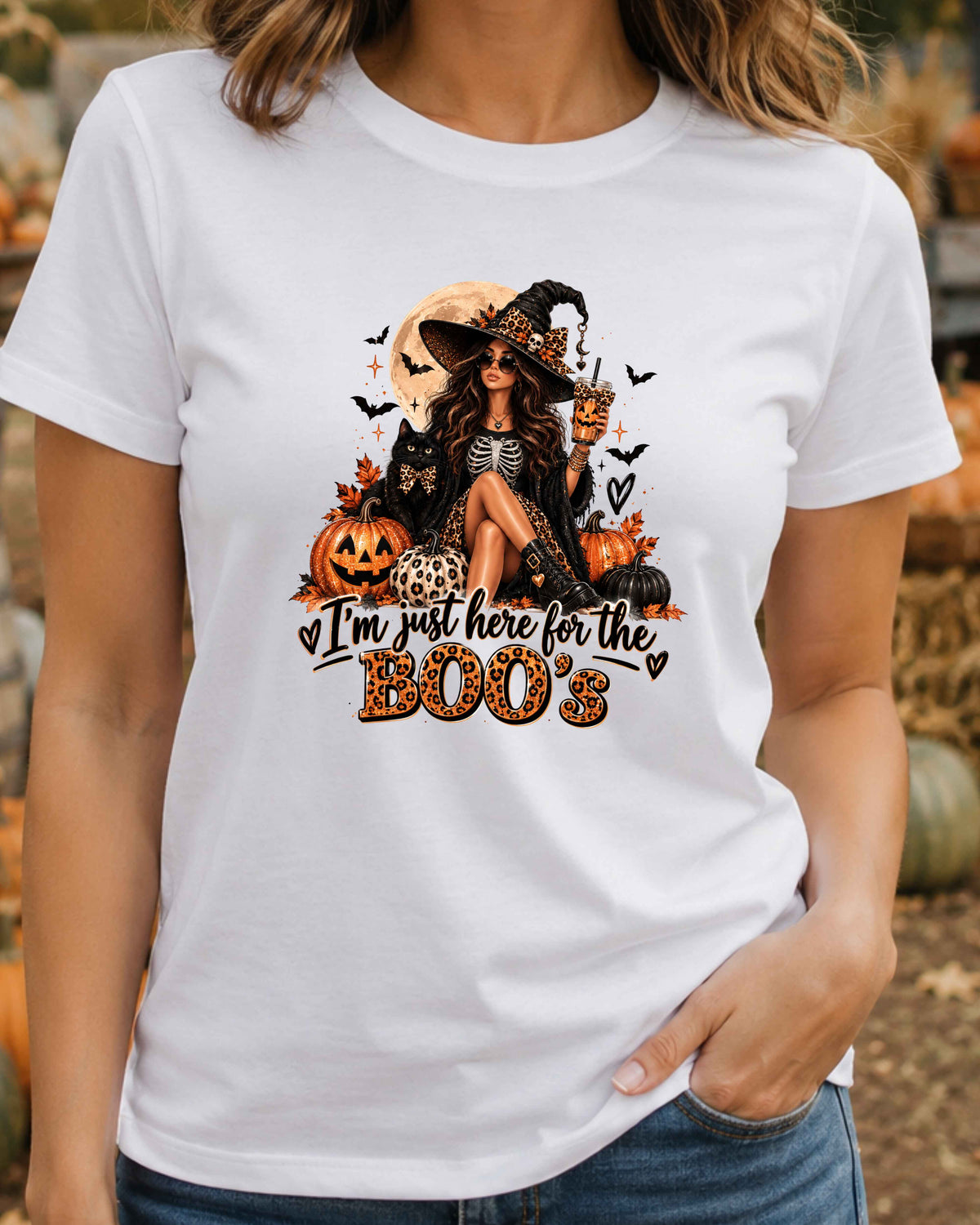 I’m Just Here for the Boos Witch Halloween T-Shirt