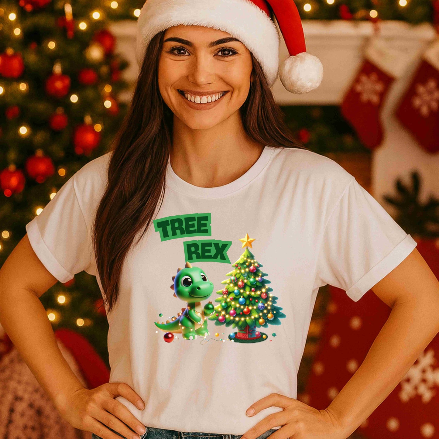 Tree Rex Christmas Dino T-Shirt