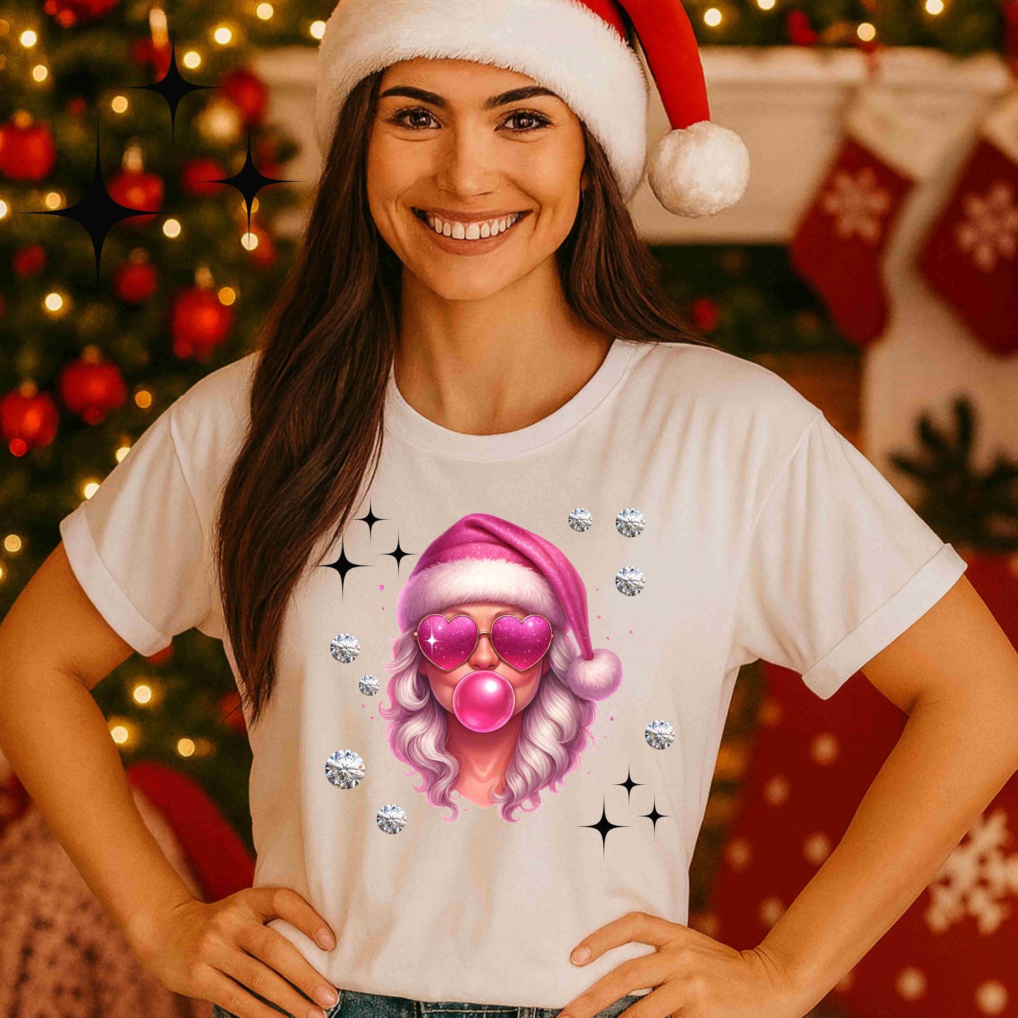 Glam Mrs Clause Christmas T-Shirt