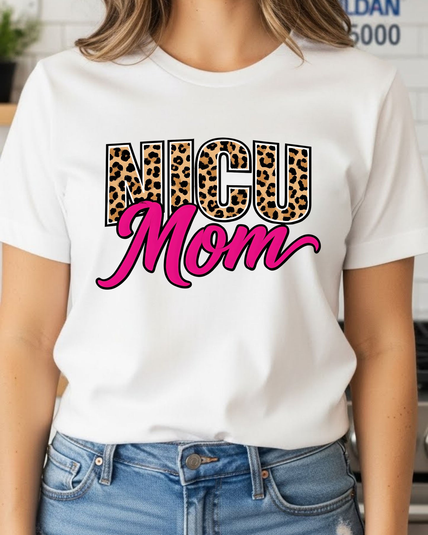 NICU Mom Shirt – Leopard Print NICU Mama Tee for Strong Mothers – Neonatal Nurse & Preemie Support T‑Shirt, Inspirational NICU Journey Top