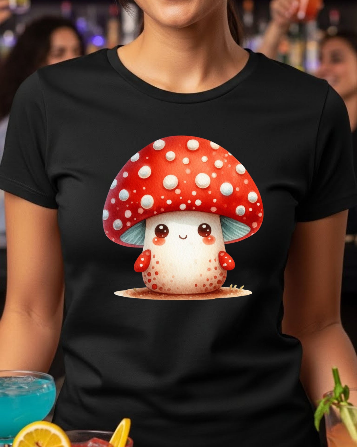 Cute Mushroom Shirt – Kawaii Toadstool Graphic Tee for Women & Kids – Whimsical Cottagecore Aesthetic Top, Adorable Cartoon Mushroom Design