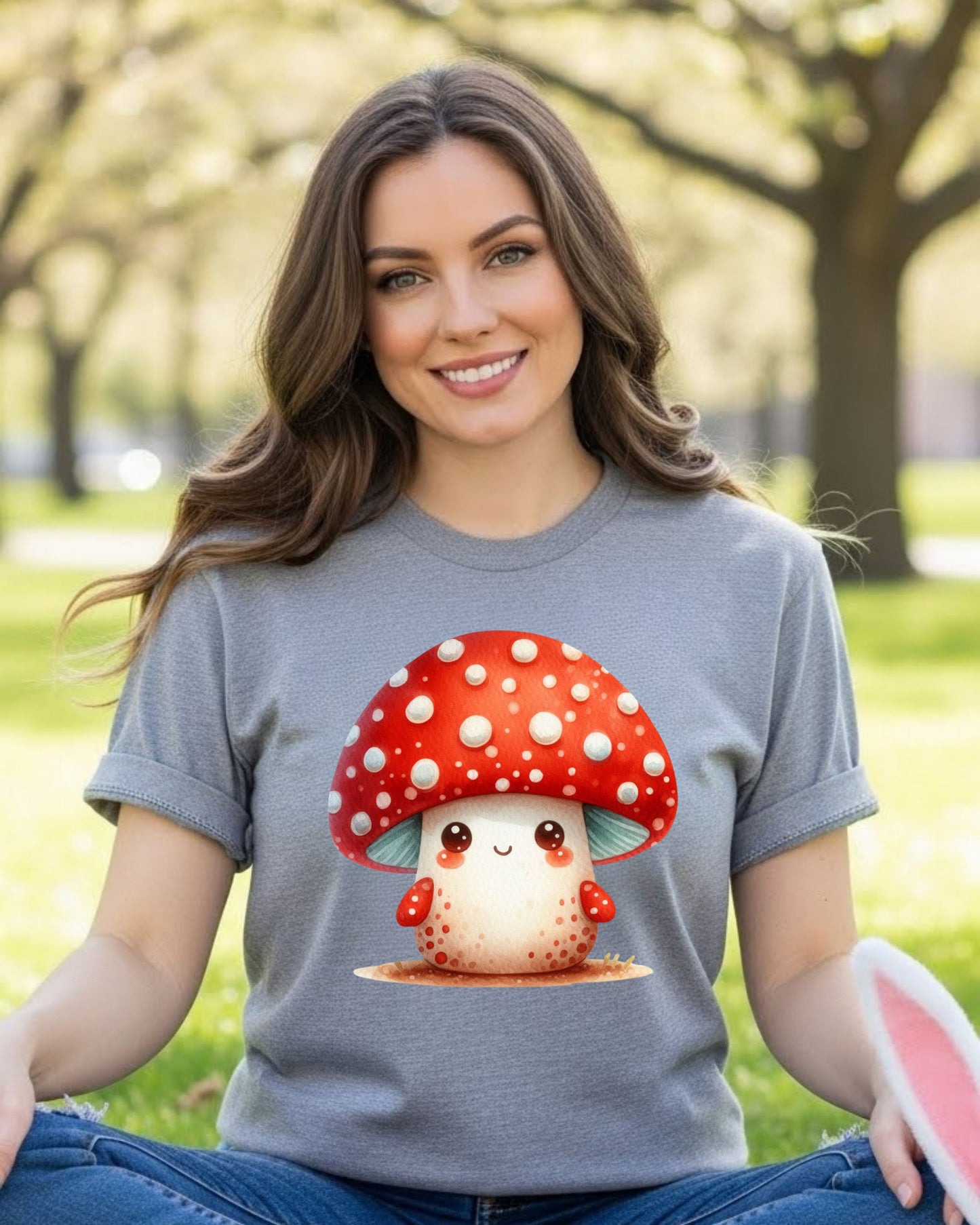 Cute Mushroom Shirt – Kawaii Toadstool Graphic Tee for Women & Kids – Whimsical Cottagecore Aesthetic Top, Adorable Cartoon Mushroom Design