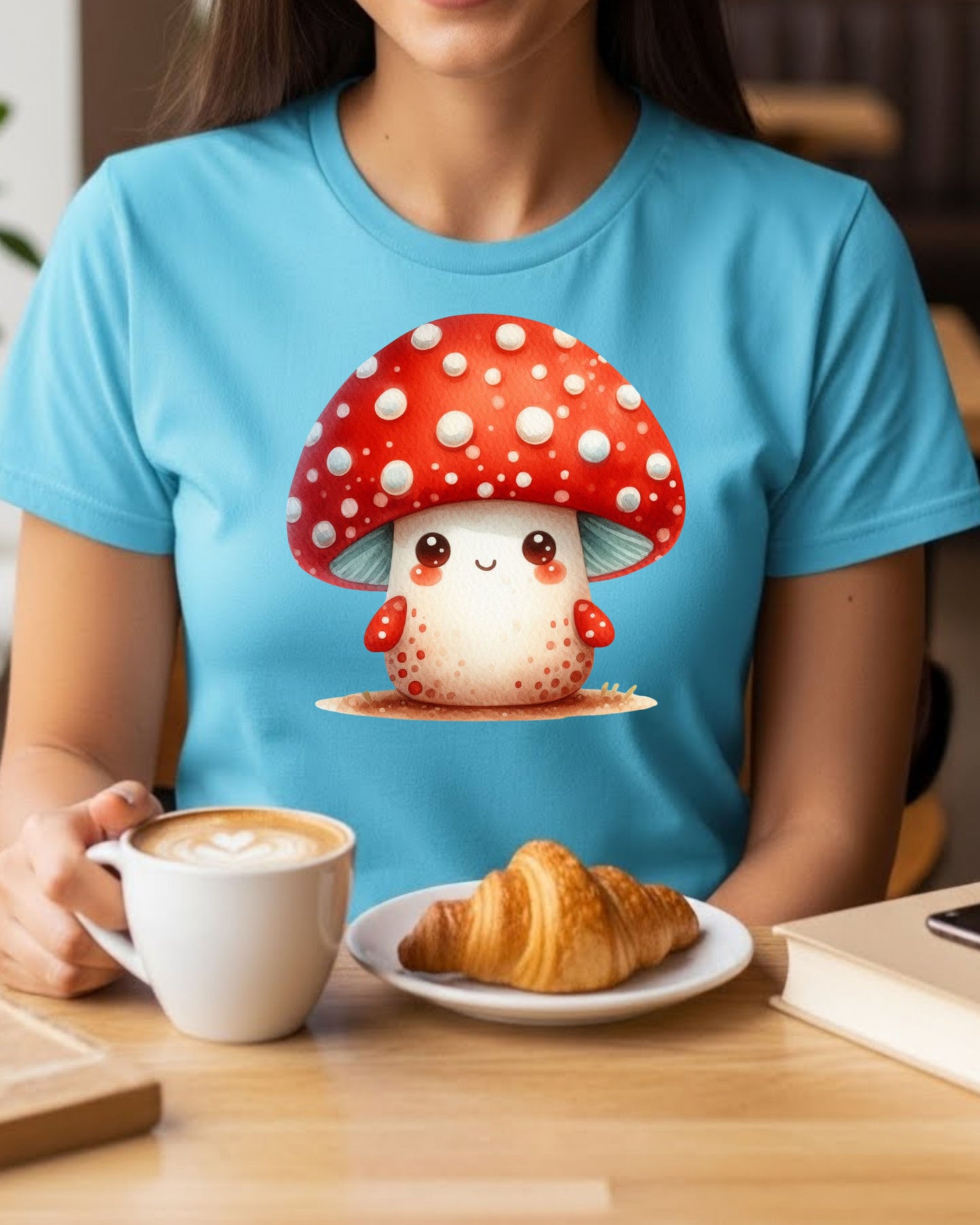 Cute Mushroom Shirt – Kawaii Toadstool Graphic Tee for Women & Kids – Whimsical Cottagecore Aesthetic Top, Adorable Cartoon Mushroom Design