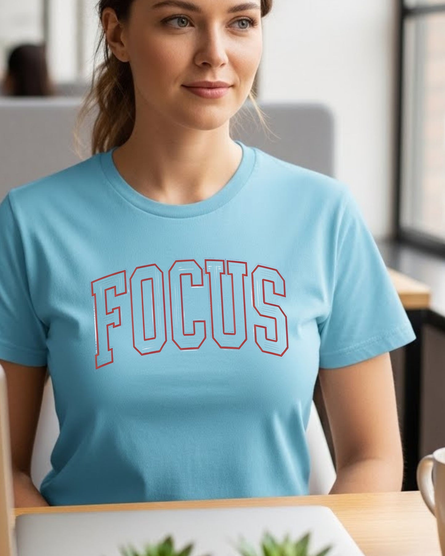 Focus Shirt – Minimalist Motivational Tee for Women – Inspirational Mindset T‑Shirt, Positive Affirmation Top, Aesthetic Graphic Tee