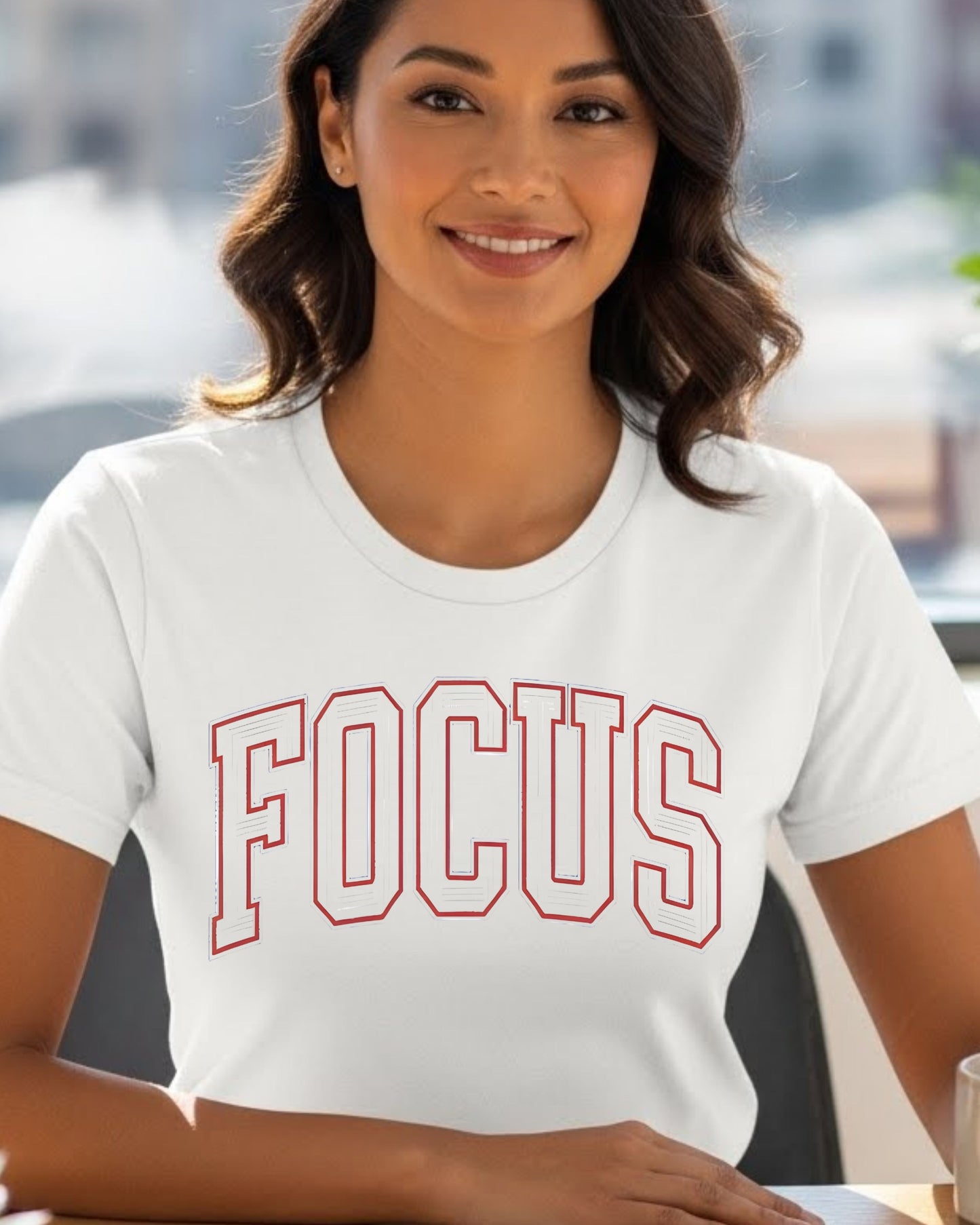 Focus Shirt – Minimalist Motivational Tee for Women – Inspirational Mindset T‑Shirt, Positive Affirmation Top, Aesthetic Graphic Tee