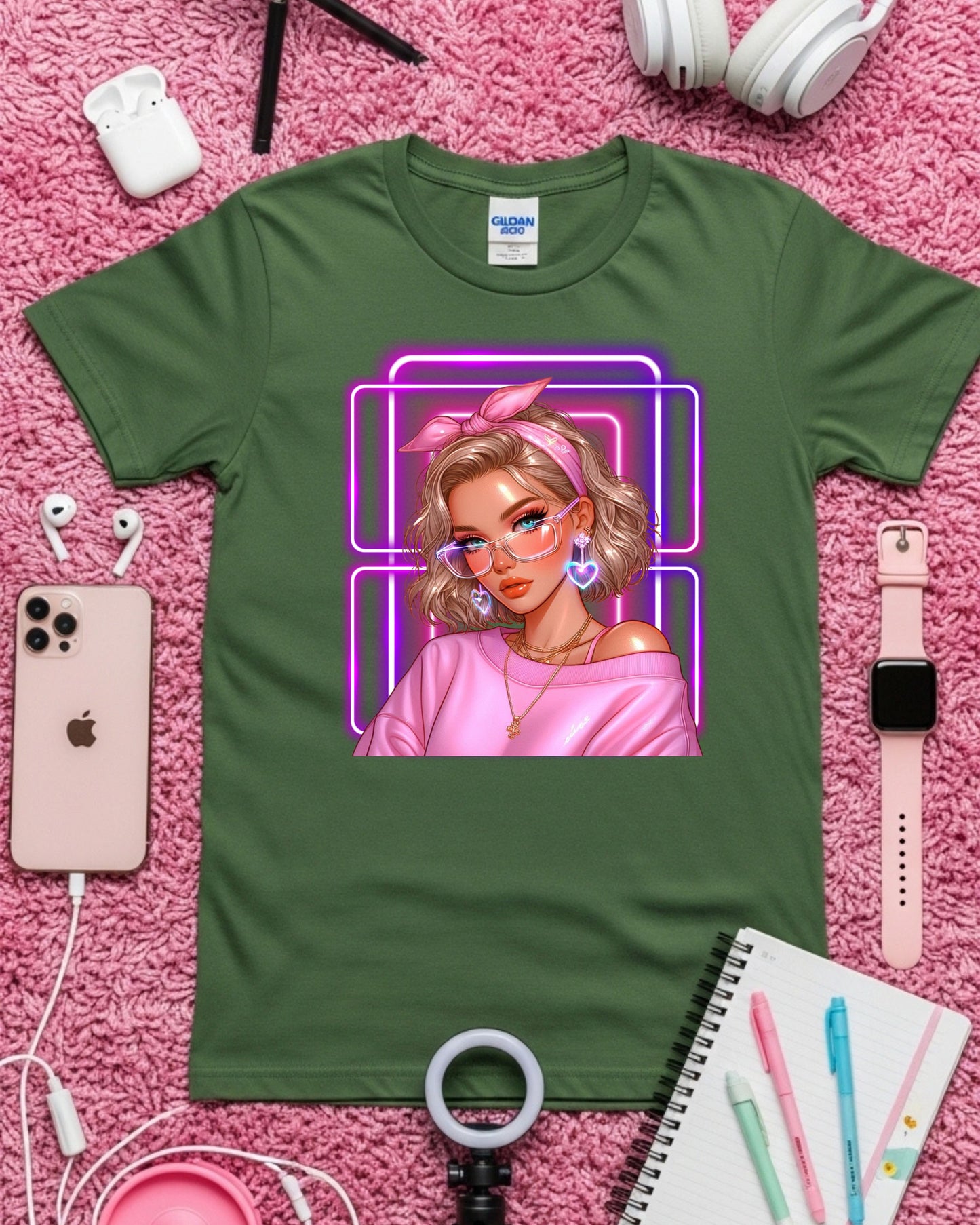 Neon Chic Babe: Soft‑Girl Glow in Pink Retro Aesthetic