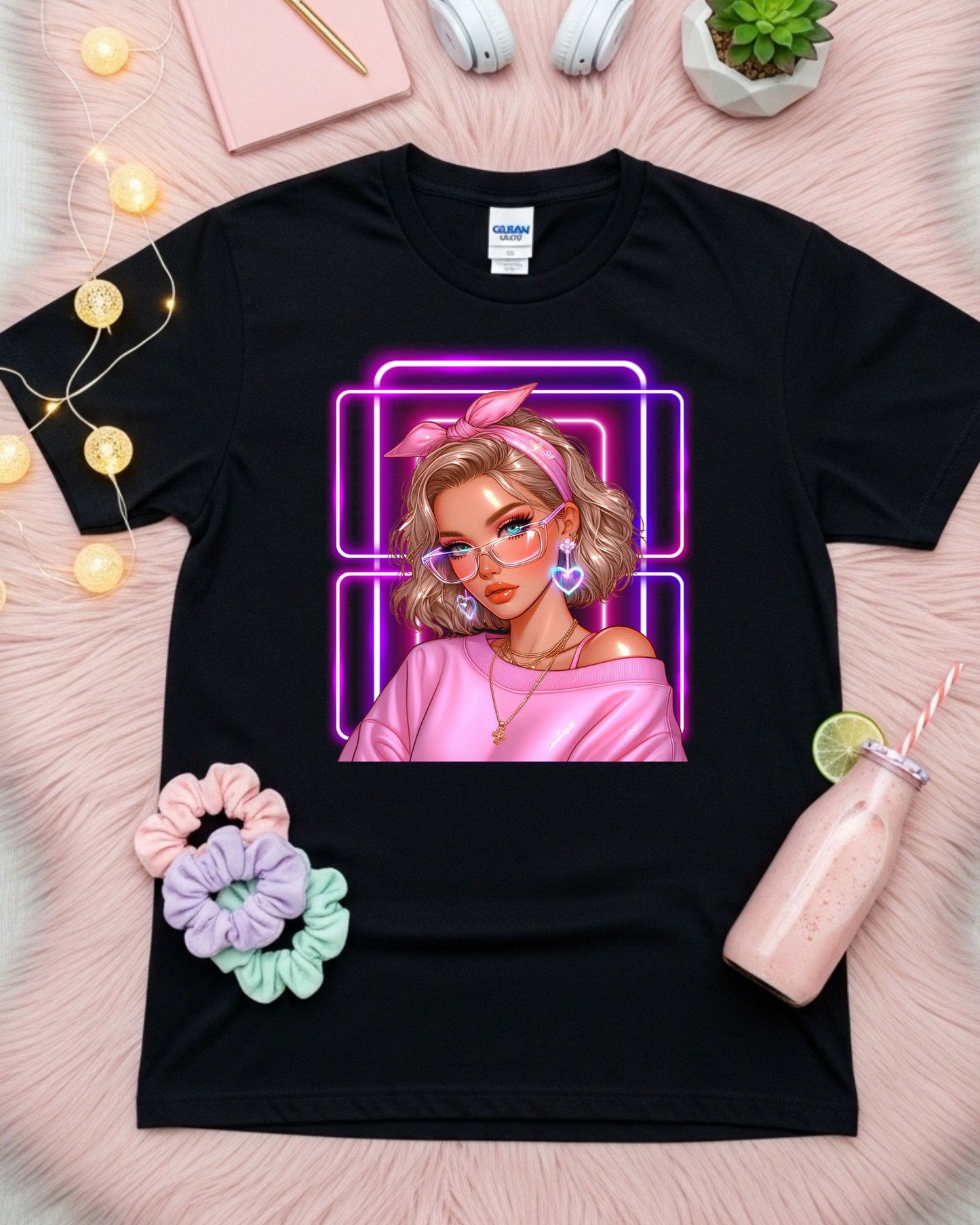 Neon Chic Babe: Soft‑Girl Glow in Pink Retro Aesthetic