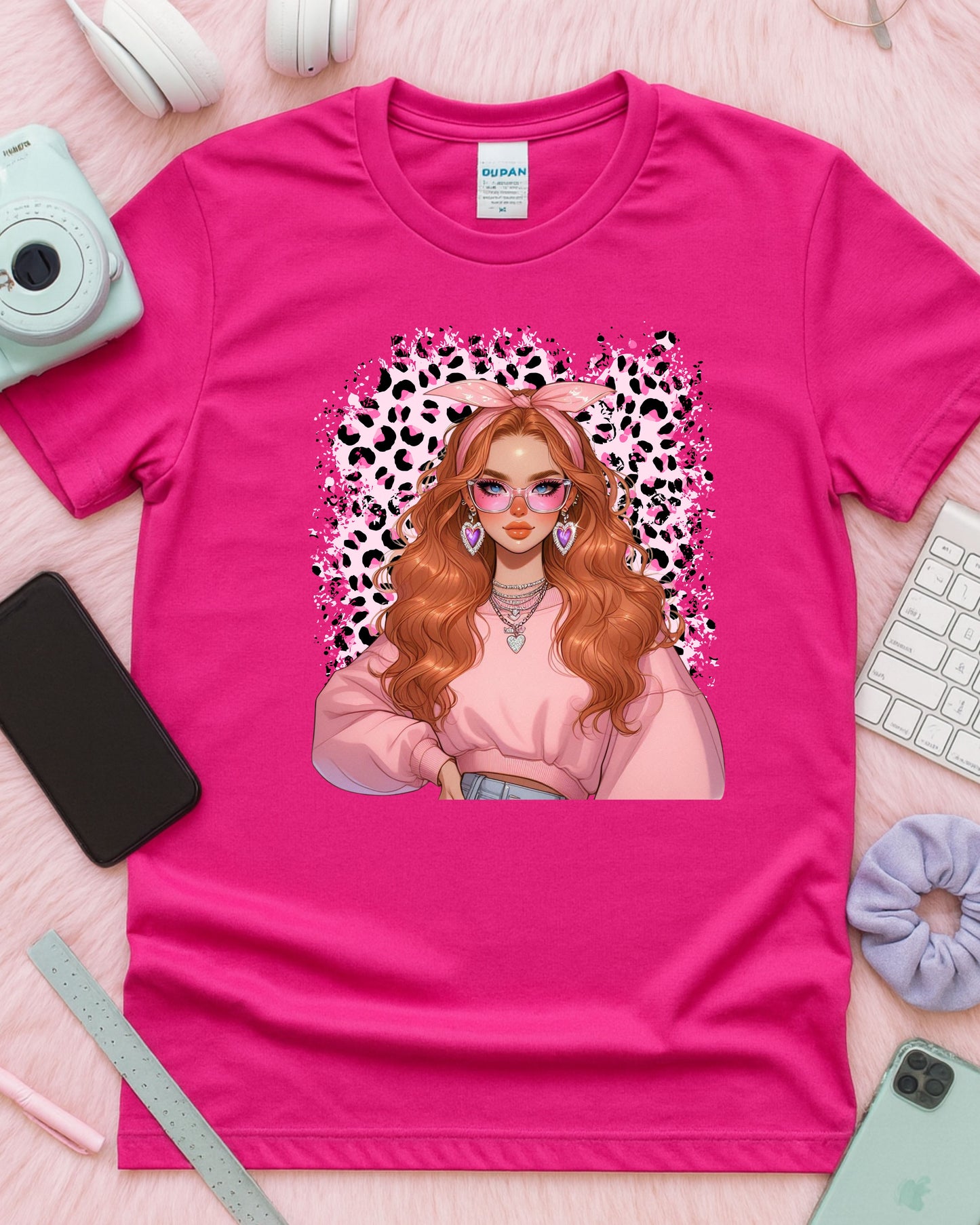 Leopard Luxe Babe: Pink Soft‑Girl Glam Anime-Inspired