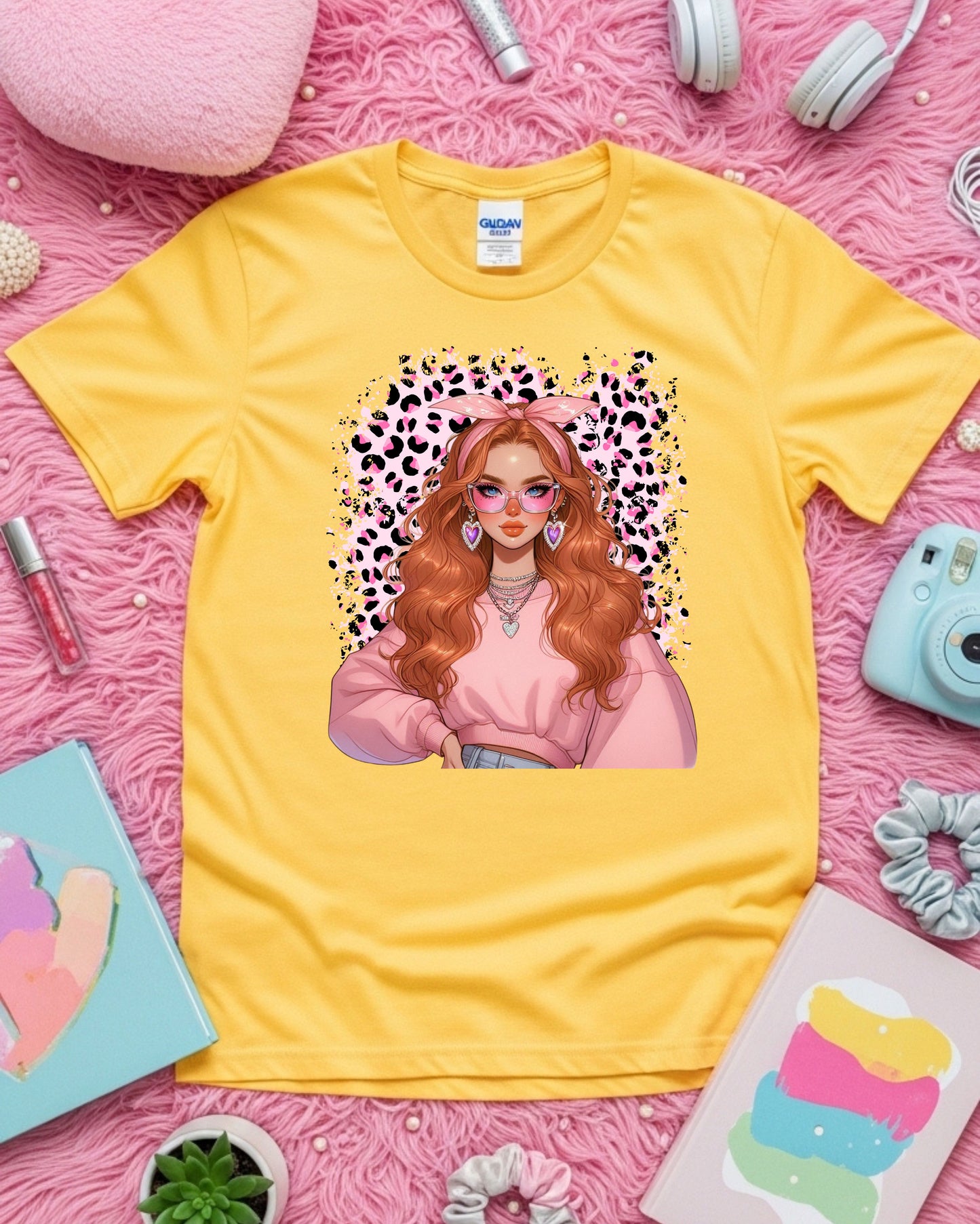 Leopard Luxe Babe: Pink Soft‑Girl Glam Anime-Inspired