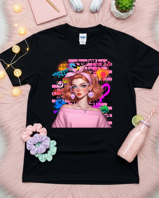Urban Graffiti Glam: Neon Soft‑Girl Street Art Portrait