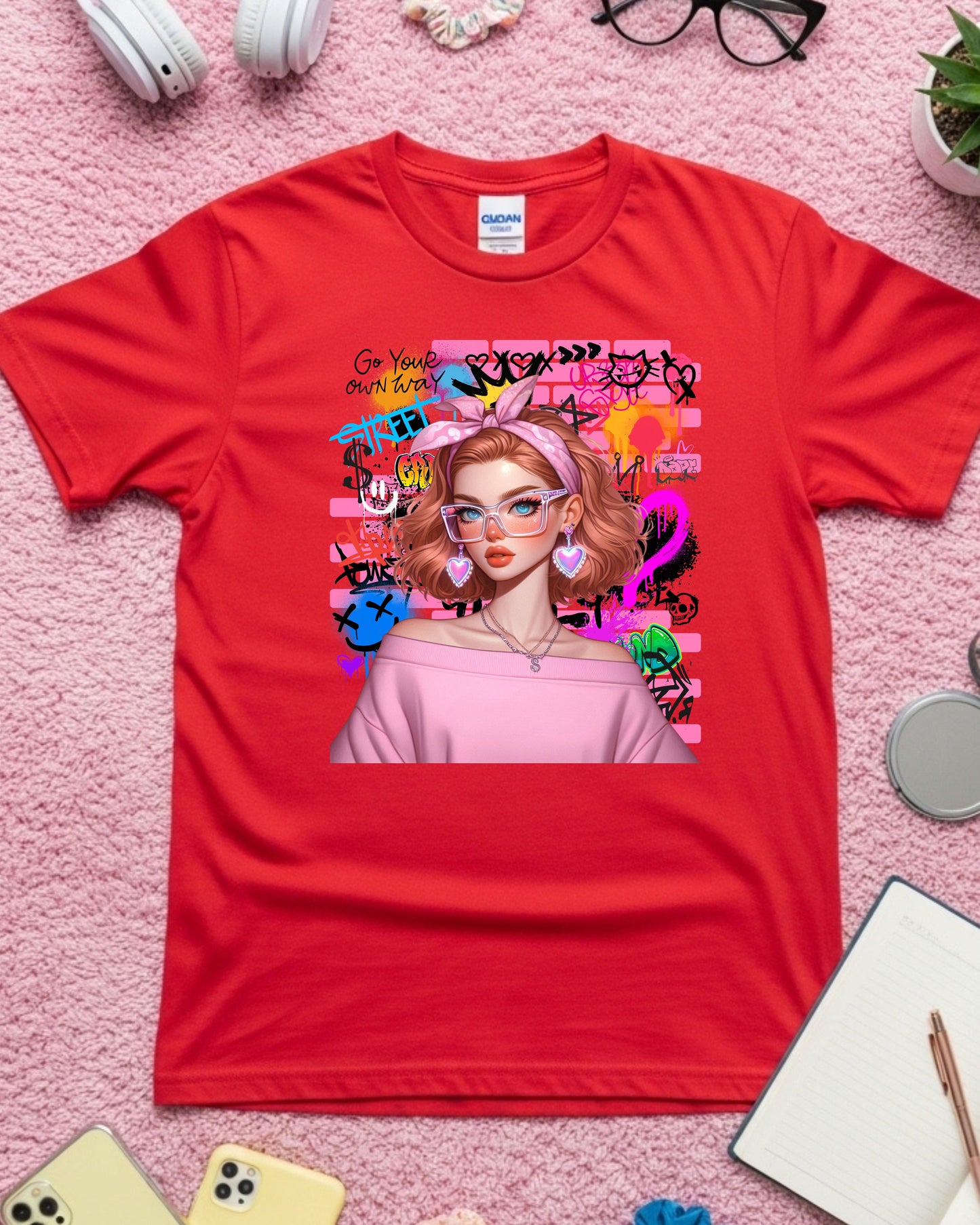 Urban Graffiti Glam: Neon Soft‑Girl Street Art Portrait