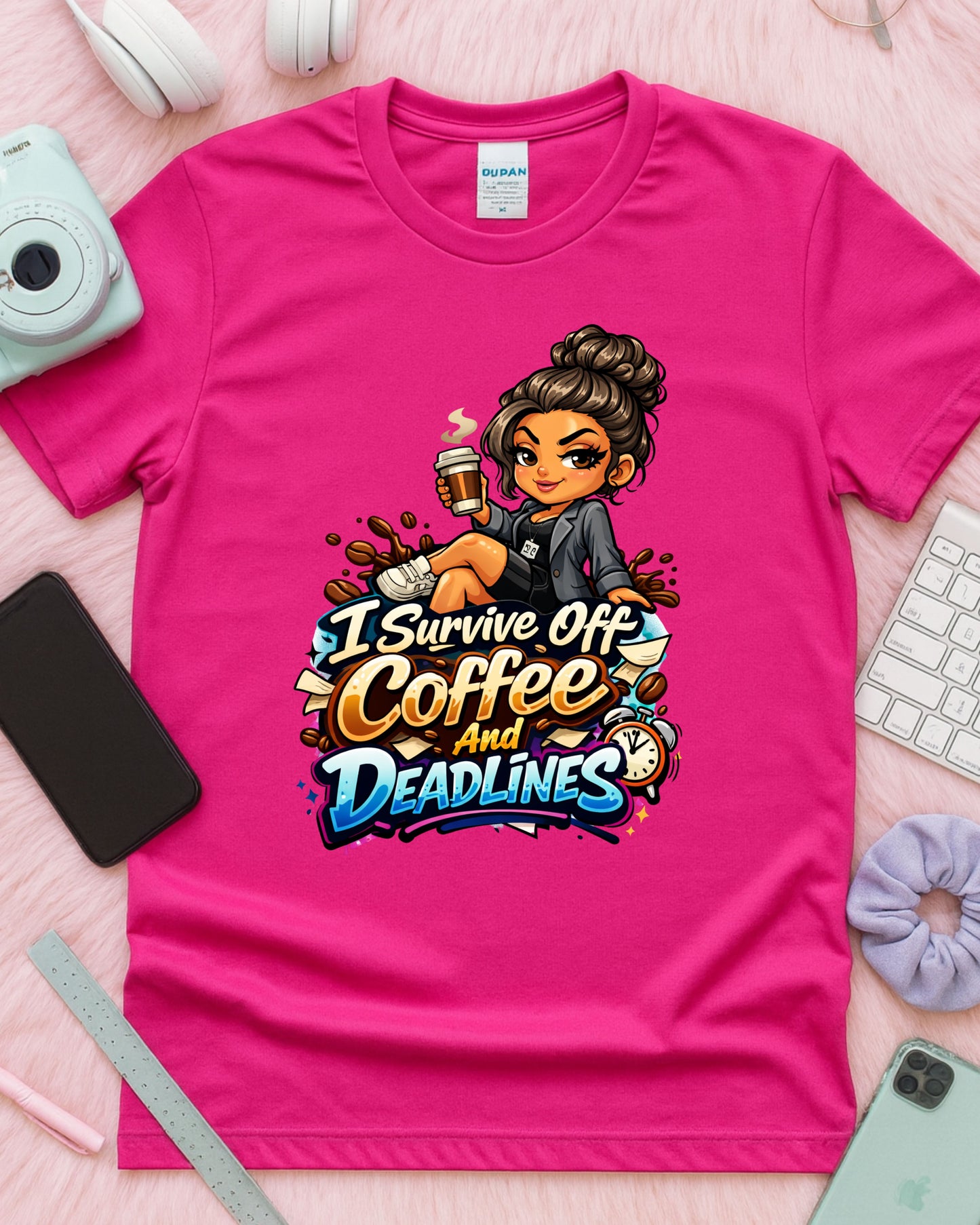 Coffee & Deadlines Shirt • Funny Work Tee • Caffeine Lover T‑Shirt • Busy Professional Graphic Tee