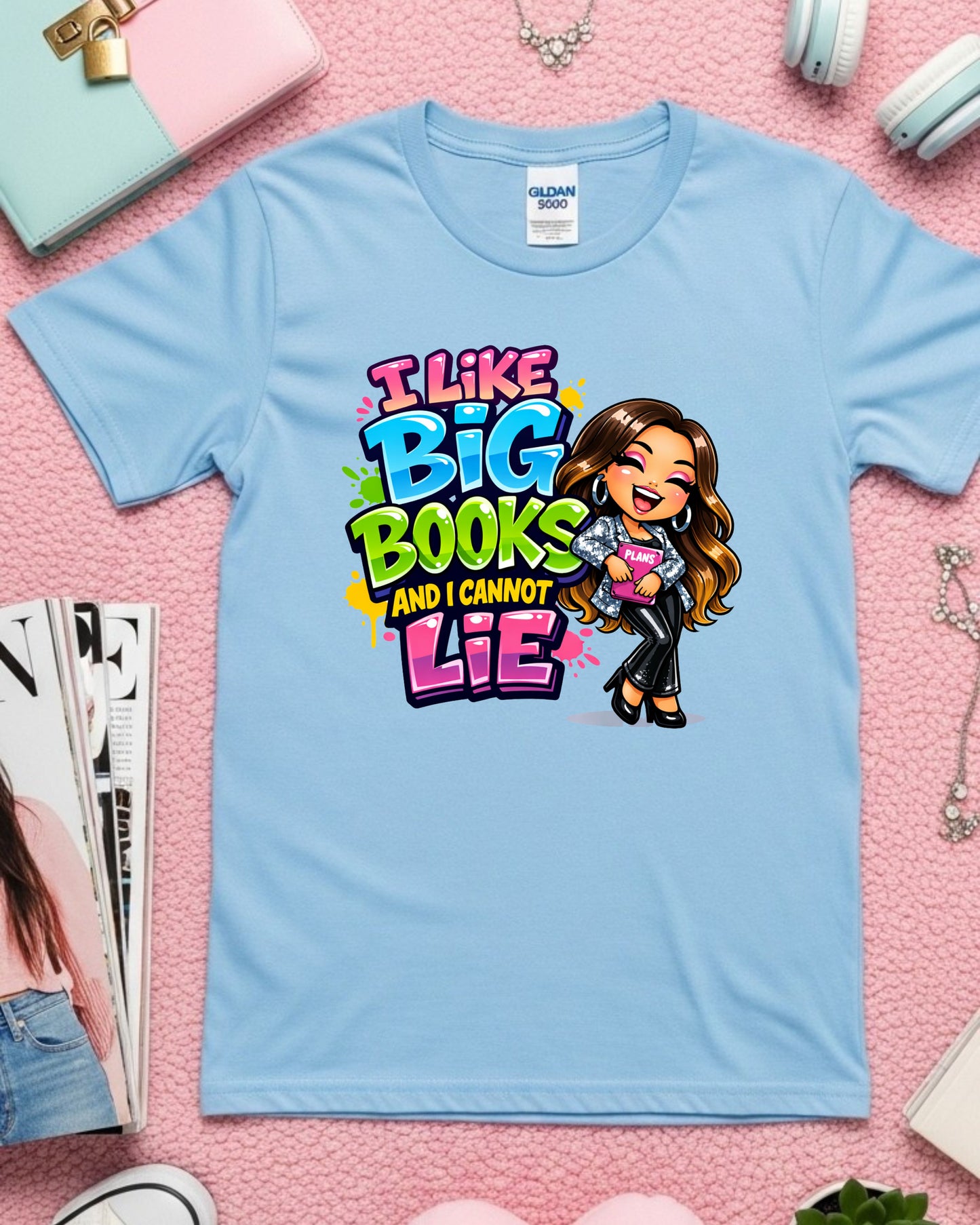 I Like Big Books Shirt Funny Book Lover Tee Cute Reading Graphic T‑Shirt Librarian Gift Bookworm Aesthetic Top