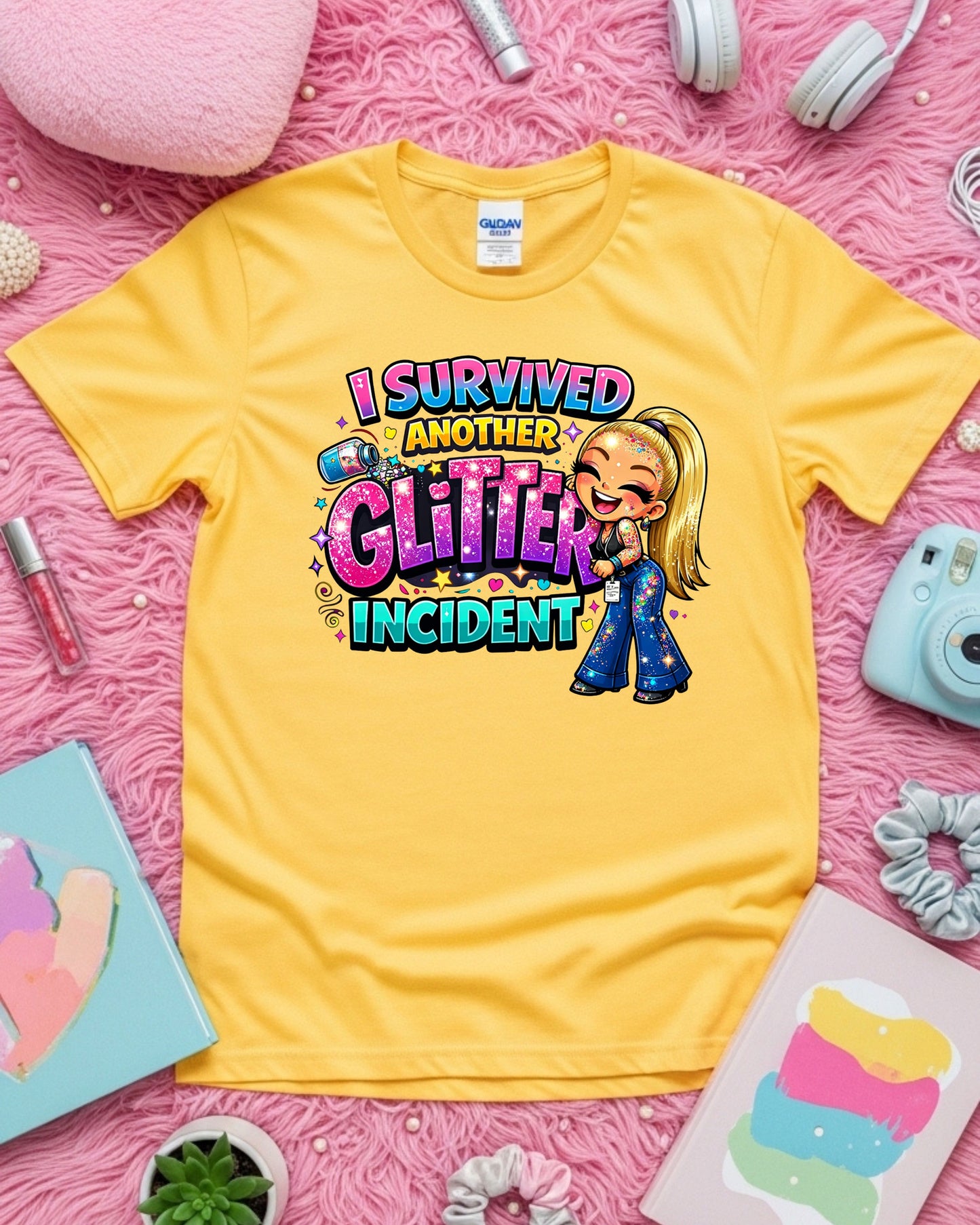 Glitter Incident Shirt Funny Crafting Tee Sparkly Chaos Graphic T‑Shirt Cute Glitter Lover Top