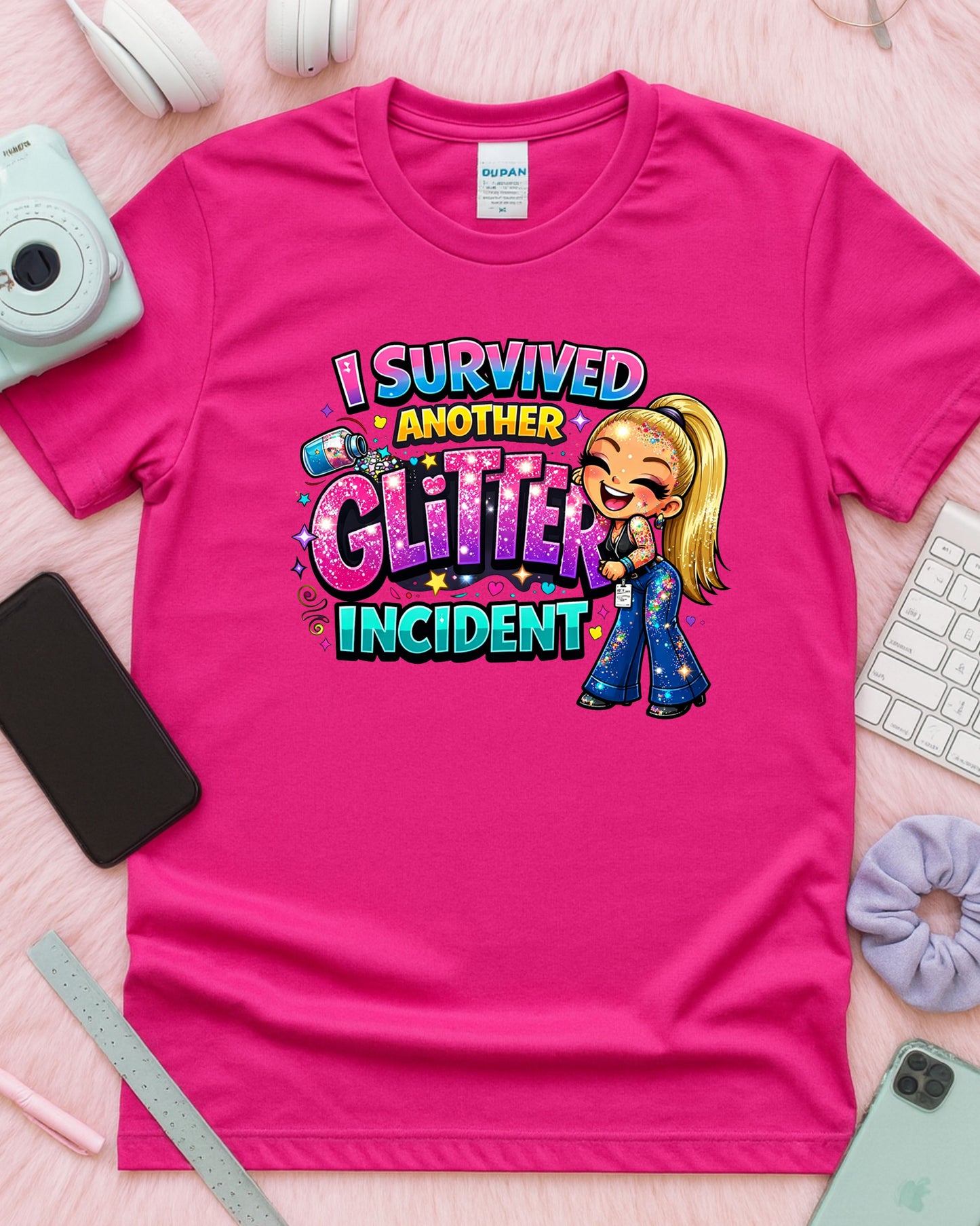 Glitter Incident Shirt Funny Crafting Tee Sparkly Chaos Graphic T‑Shirt Cute Glitter Lover Top