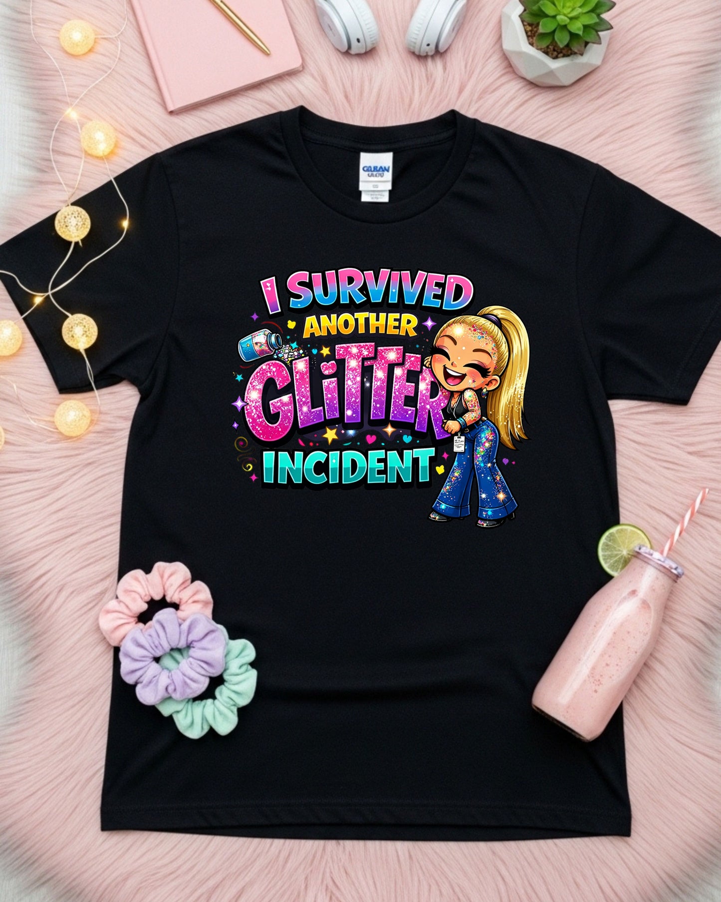 Glitter Incident Shirt Funny Crafting Tee Sparkly Chaos Graphic T‑Shirt Cute Glitter Lover Top