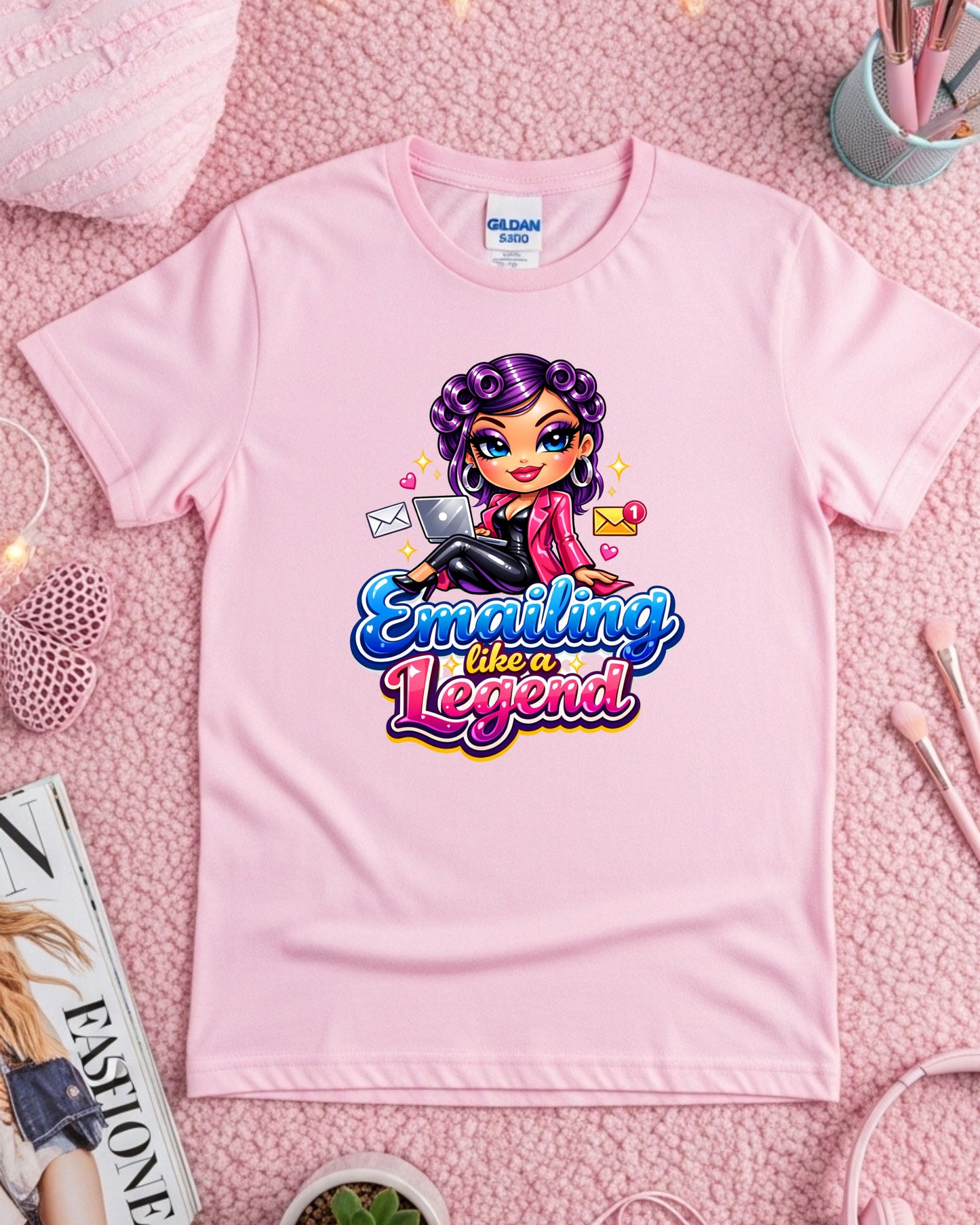 Emailing Like a Legend Shirt • Funny Office Tee • Cute Admin Assistant T‑Shirt • Work From Home Graphic Top