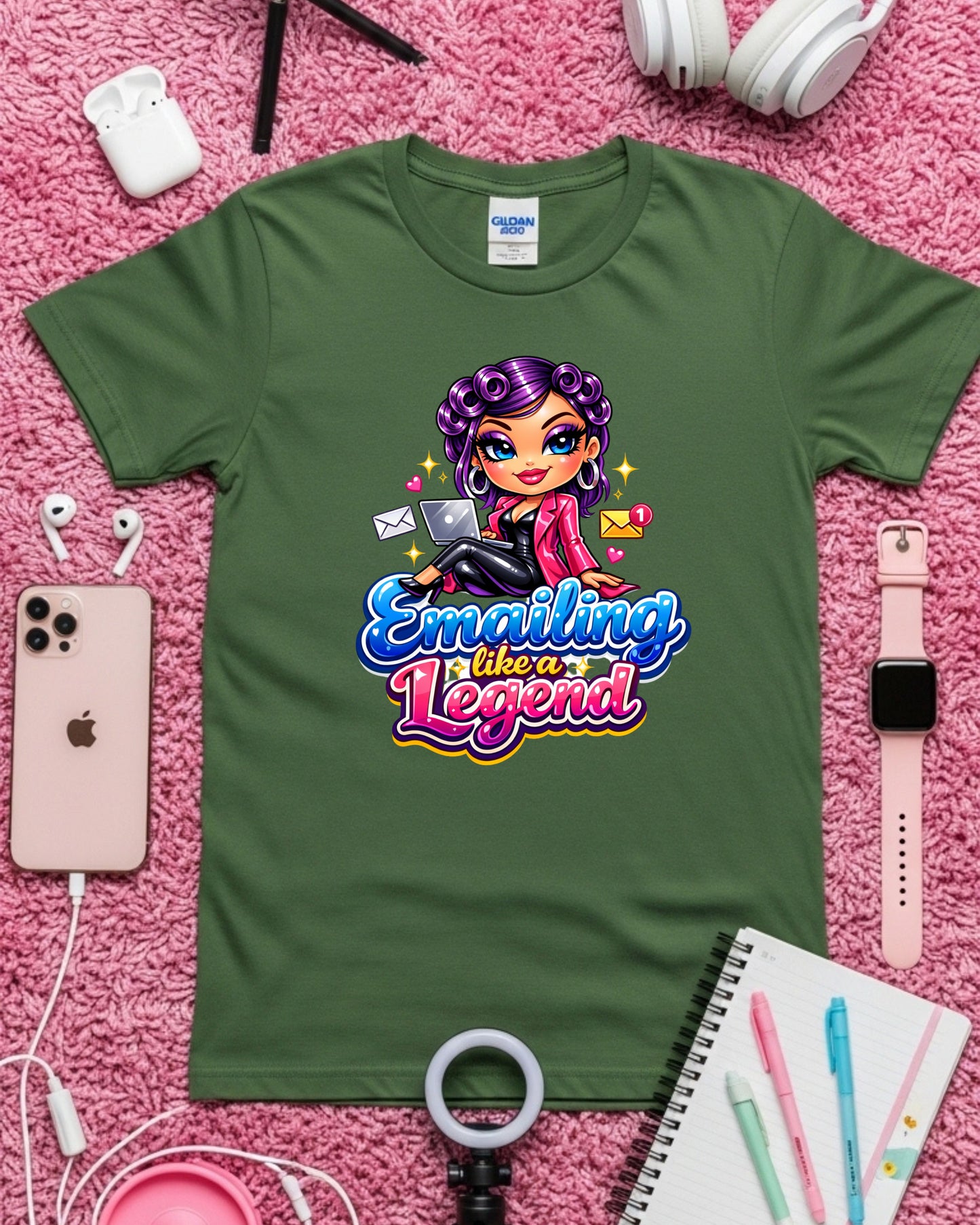 Emailing Like a Legend Shirt • Funny Office Tee • Cute Admin Assistant T‑Shirt • Work From Home Graphic Top