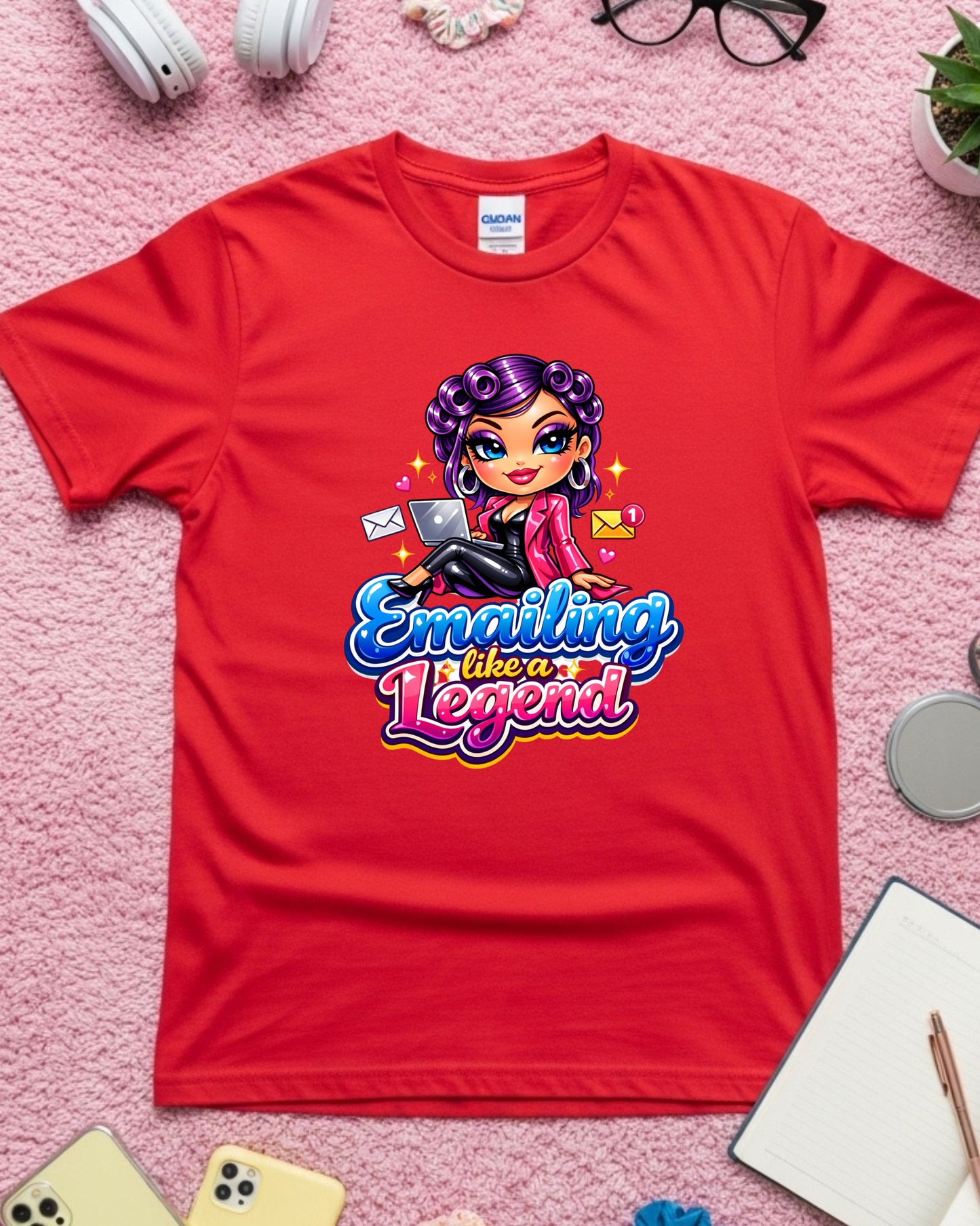 Emailing Like a Legend Shirt • Funny Office Tee • Cute Admin Assistant T‑Shirt • Work From Home Graphic Top