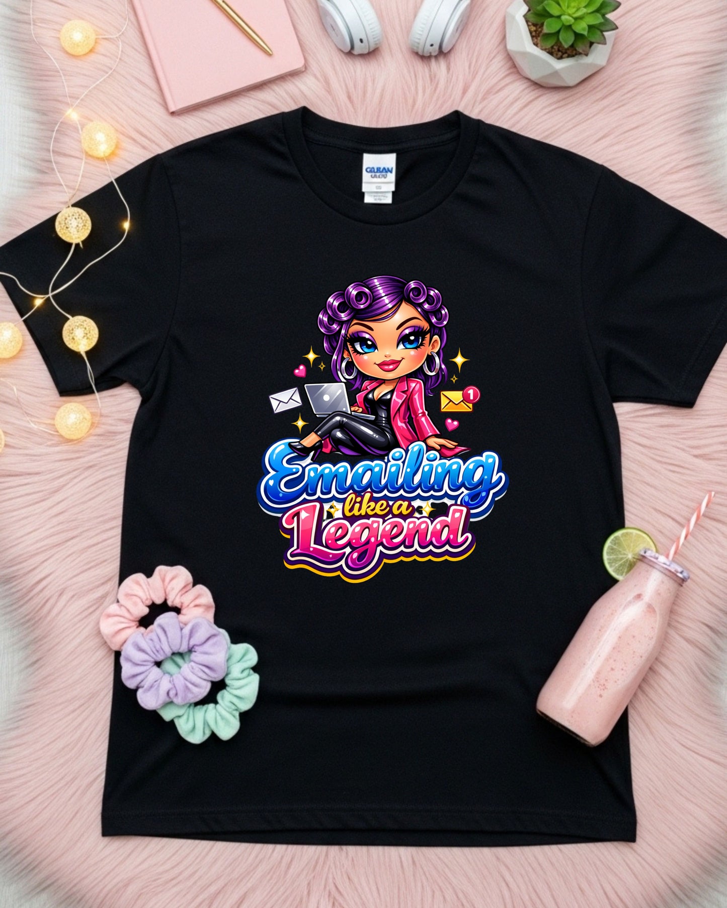 Emailing Like a Legend Shirt • Funny Office Tee • Cute Admin Assistant T‑Shirt • Work From Home Graphic Top