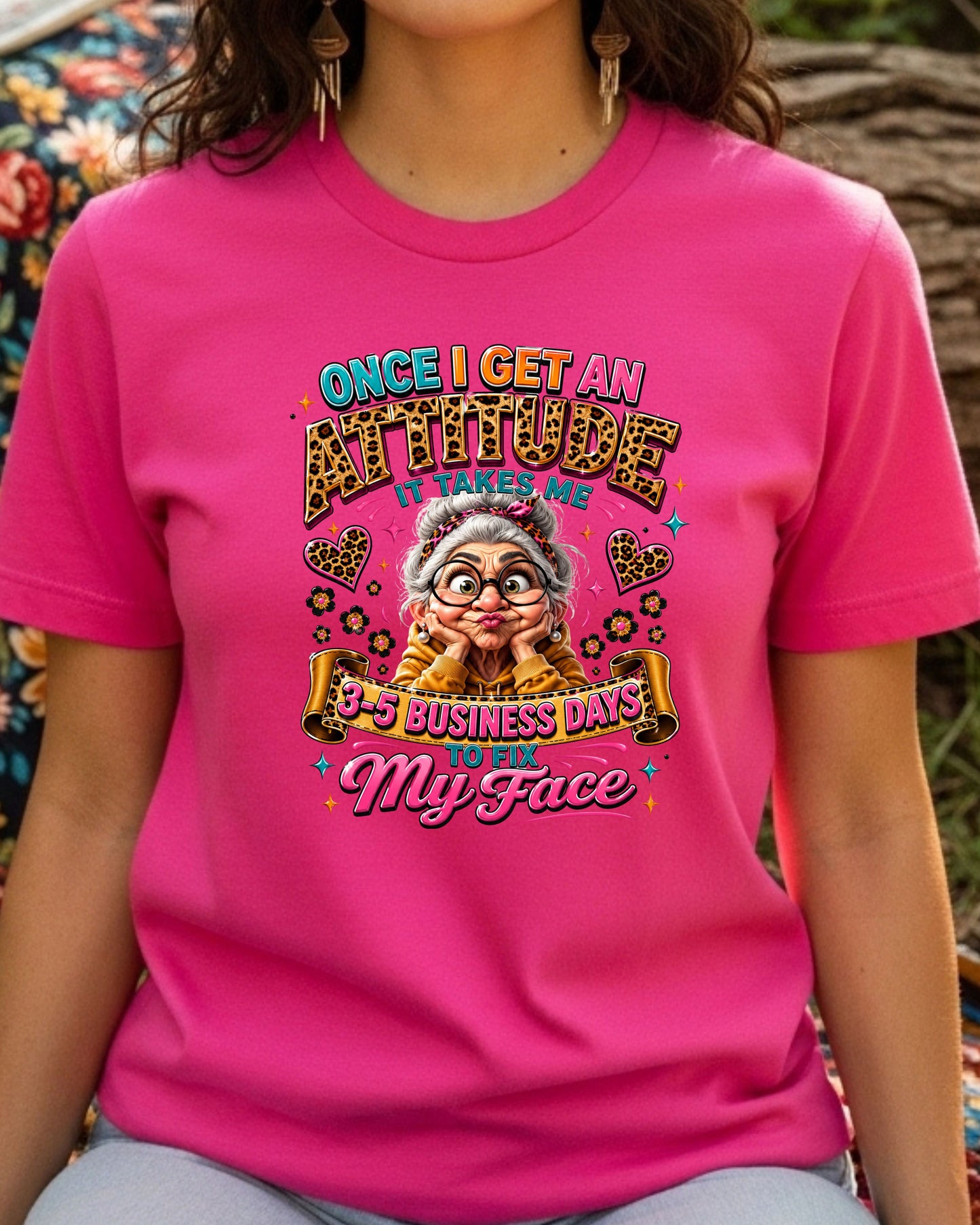 Funny Grandma Attitude Leopard Print Shirt