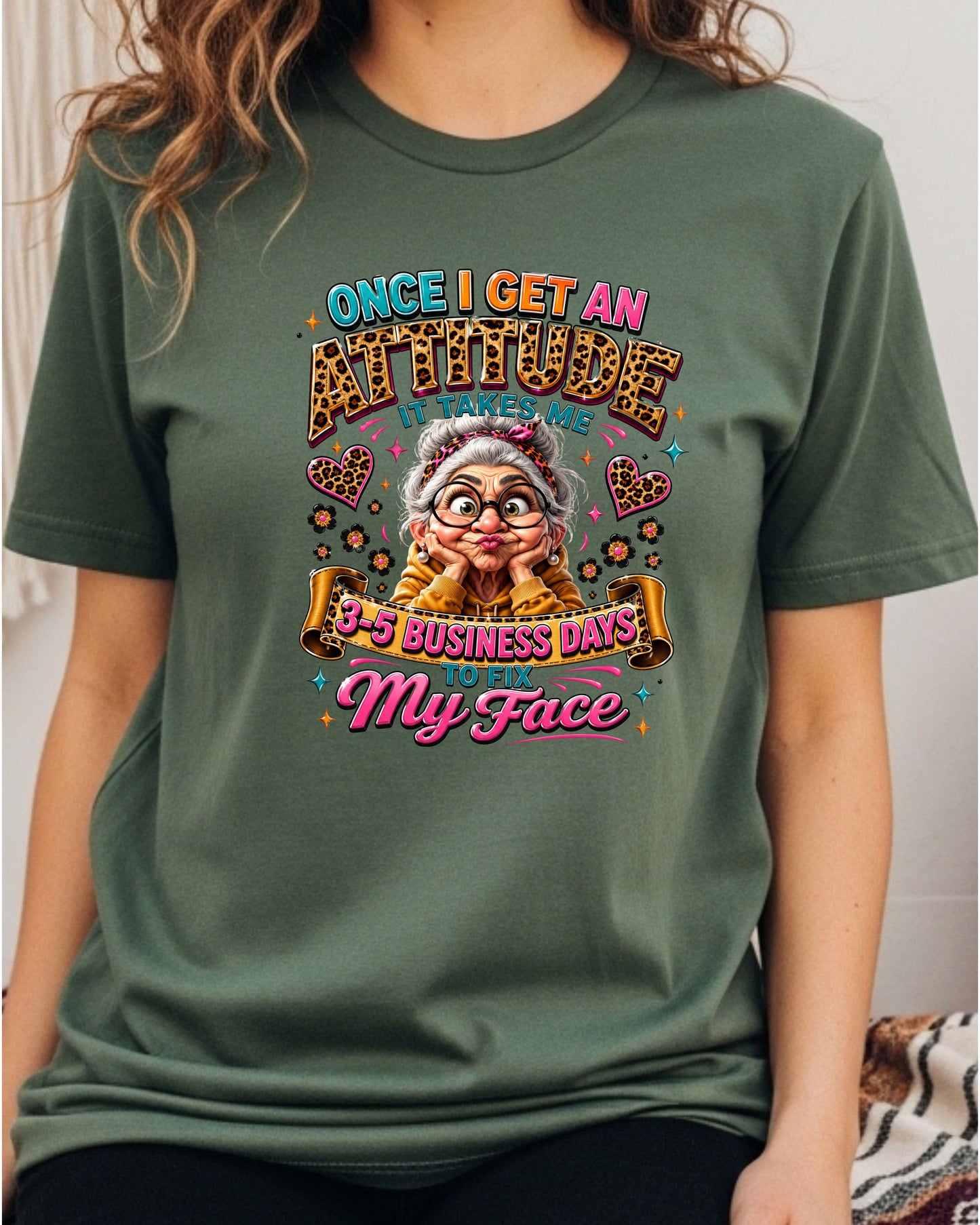 Funny Grandma Attitude Leopard Print Shirt