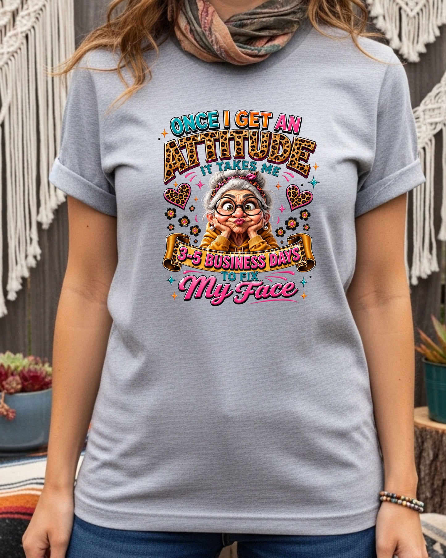 Funny Grandma Attitude Leopard Print Shirt