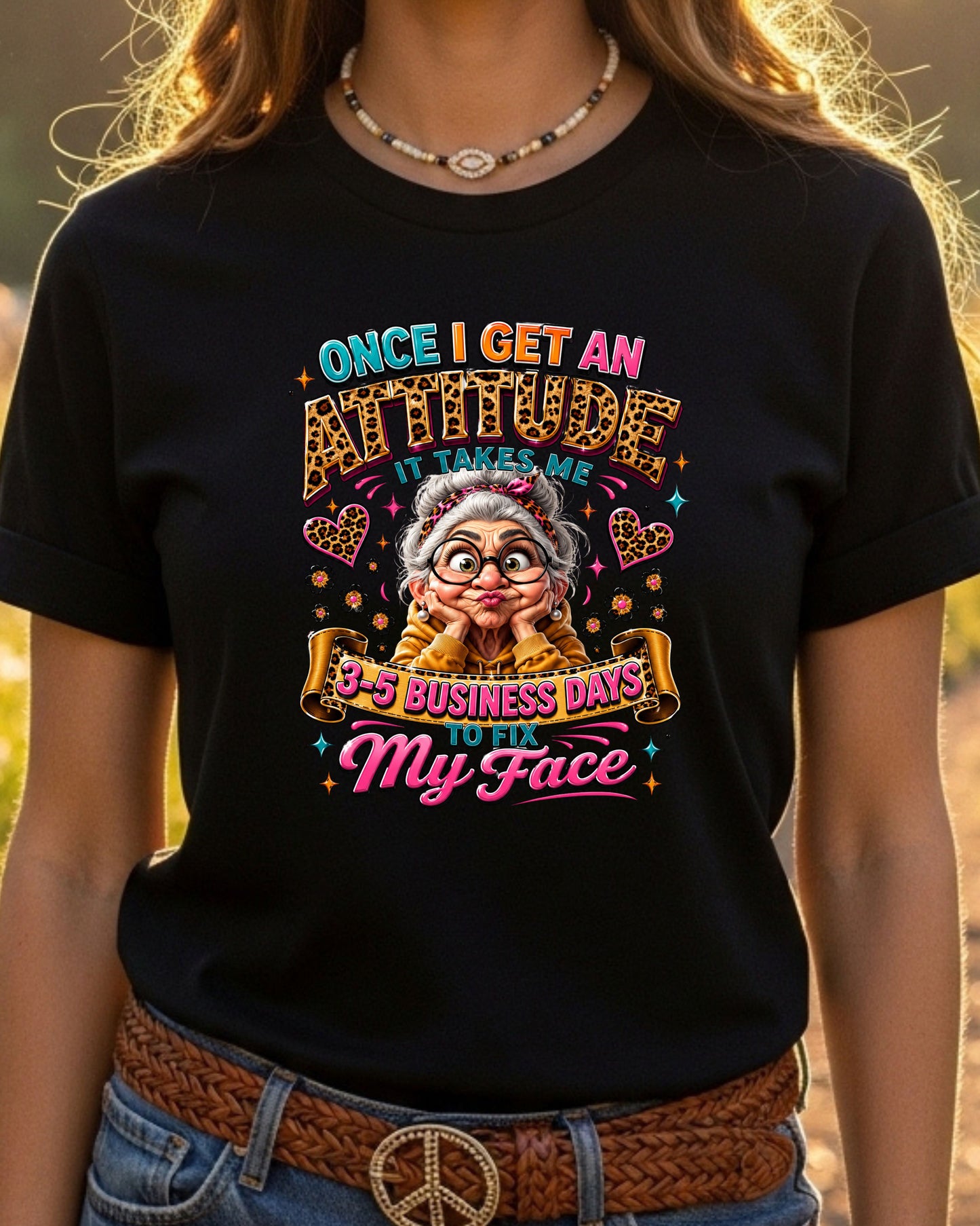 Funny Grandma Attitude Leopard Print Shirt