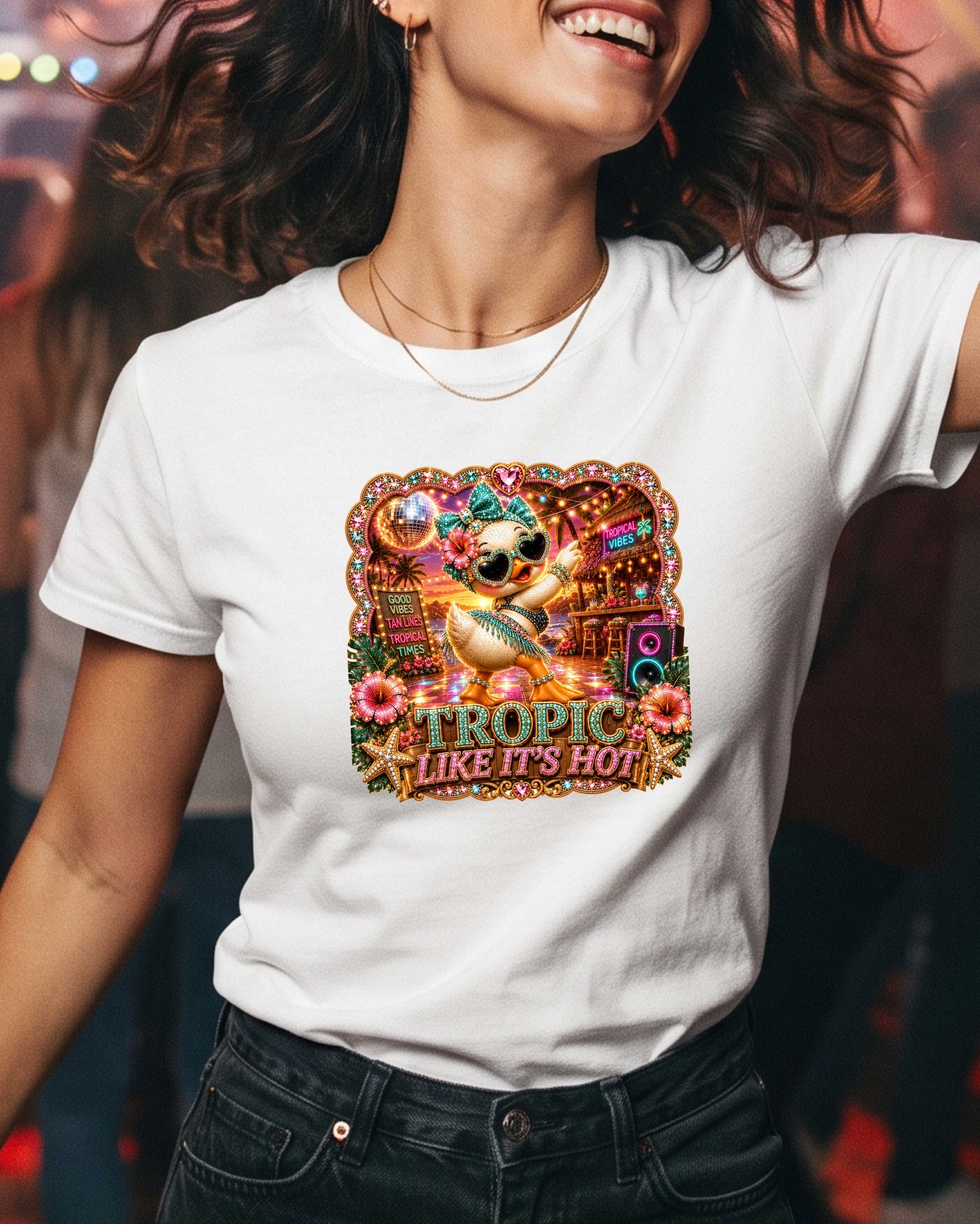 Tropic Like It's Hot Funny Summer Duck  T-Shirt