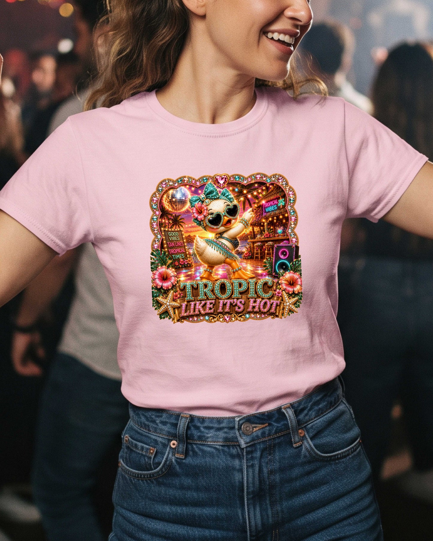 Tropic Like It's Hot Funny Summer Duck  T-Shirt