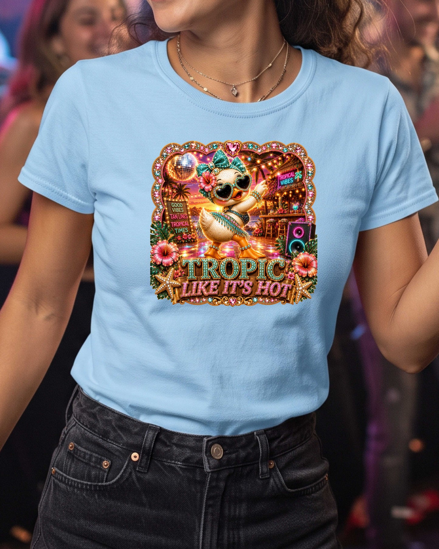 Tropic Like It's Hot Funny Summer Duck  T-Shirt