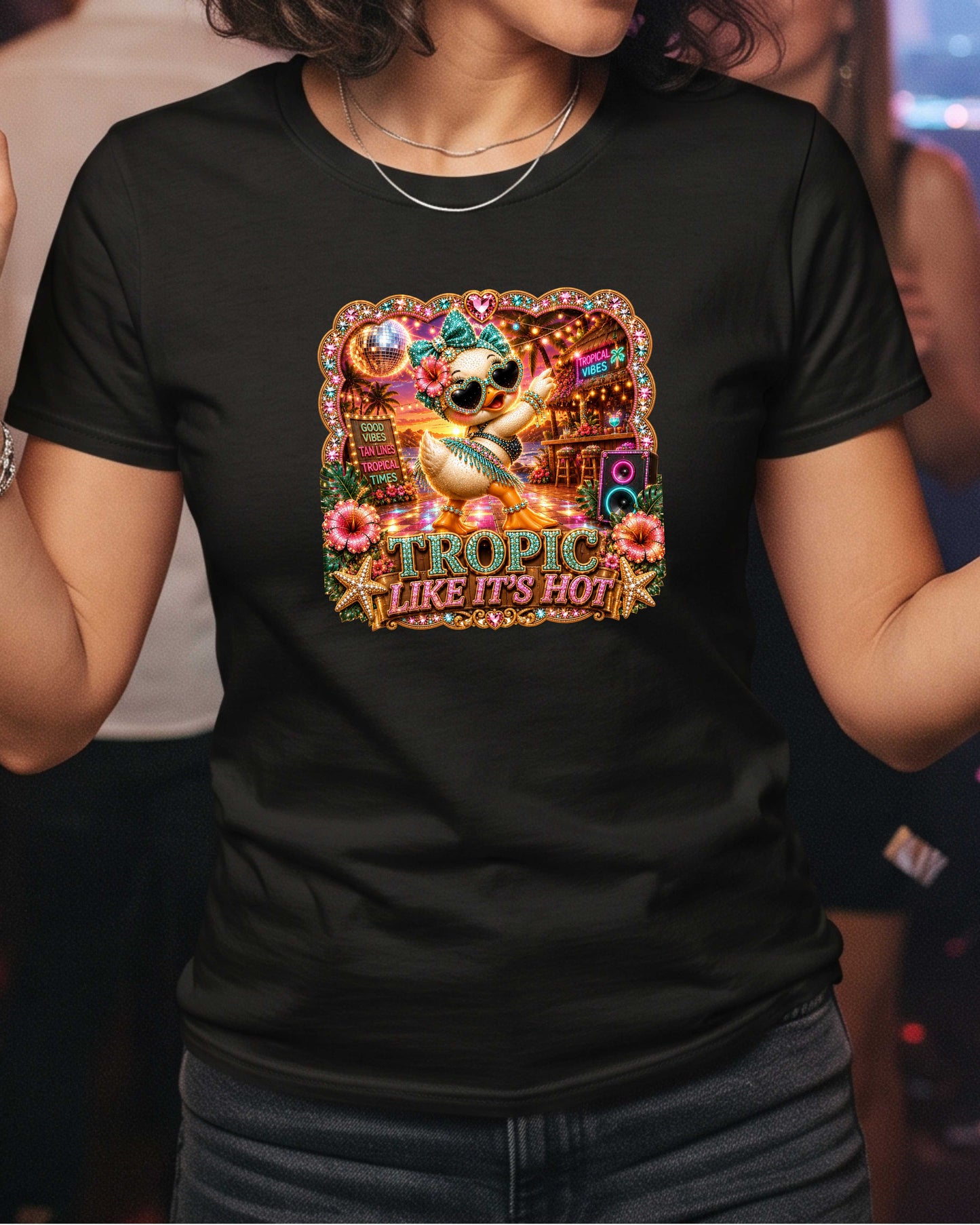 Tropic Like It's Hot Funny Summer Duck  T-Shirt