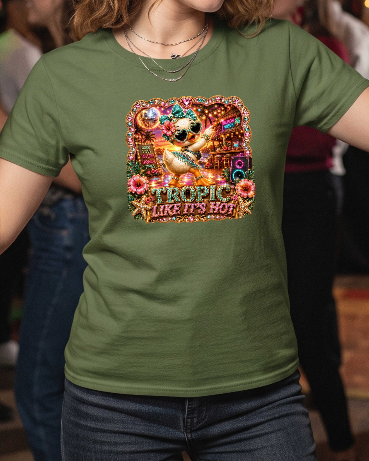 Tropic Like It's Hot Funny Summer Duck  T-Shirt