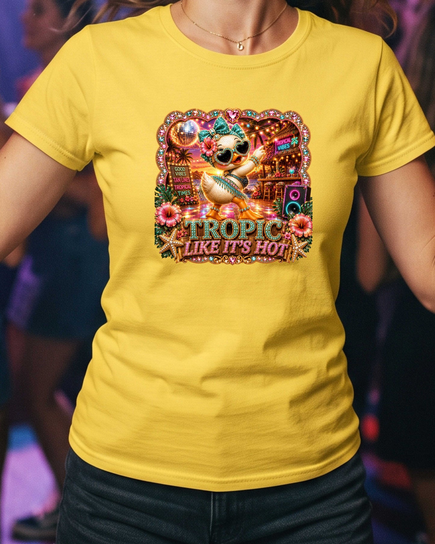 Tropic Like It's Hot Funny Summer Duck  T-Shirt