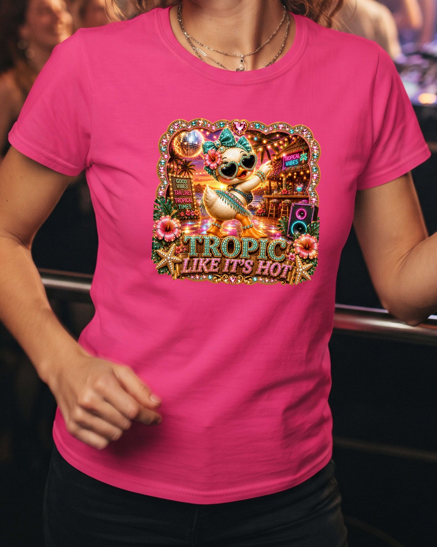 Tropic Like It's Hot Funny Summer Duck  T-Shirt