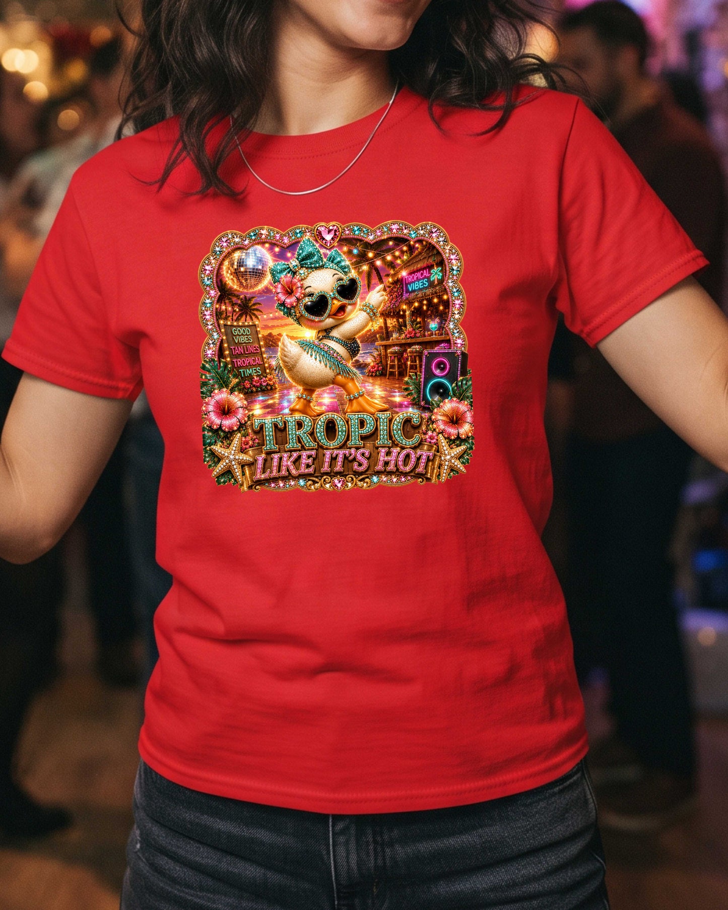 Tropic Like It's Hot Funny Summer Duck  T-Shirt