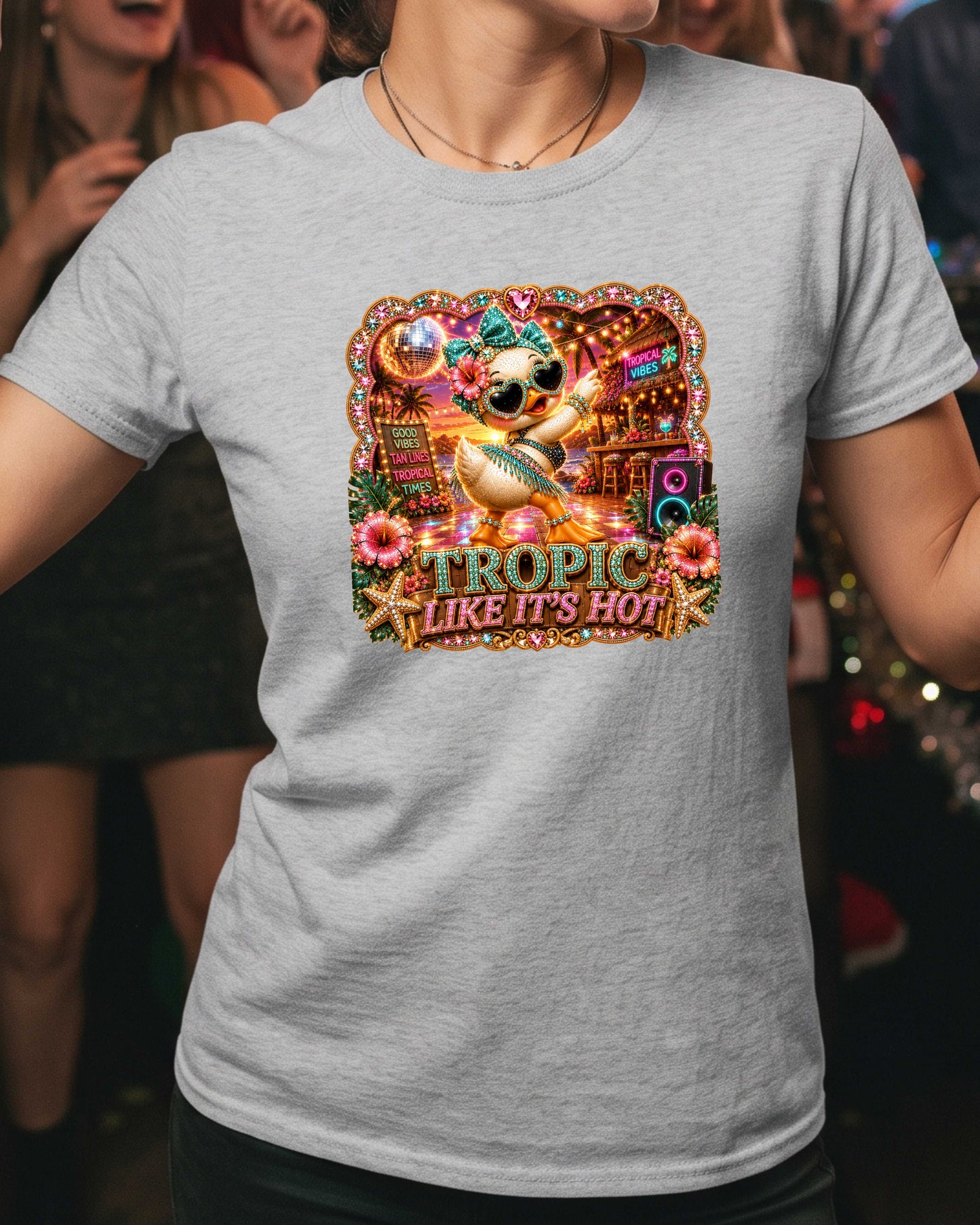 Tropic Like It's Hot Funny Summer Duck  T-Shirt