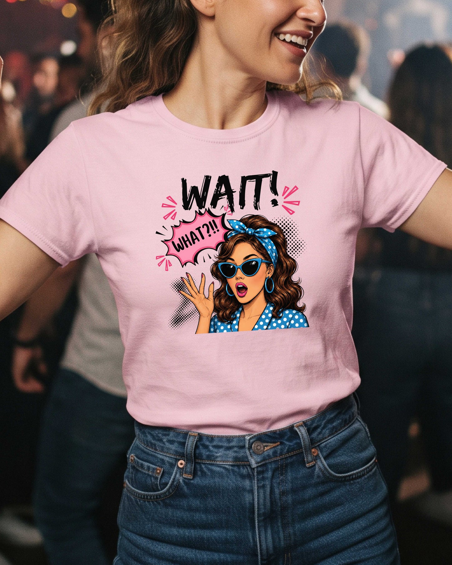 Wait What?! Funny Retro Woman T-Shirt