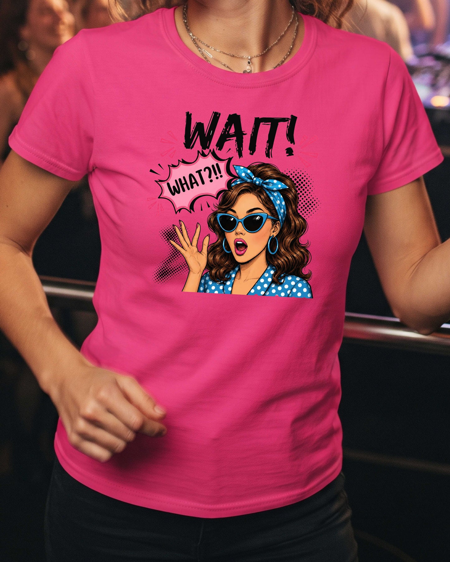 Wait What?! Funny Retro Woman T-Shirt
