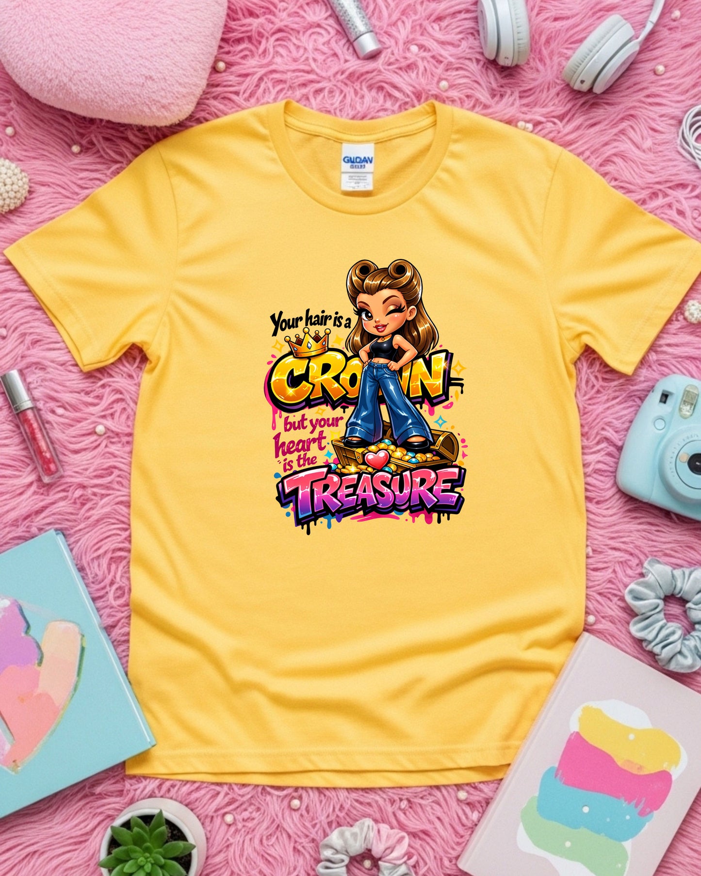 Your Hair Is a Crown Shirt Positive Stylist Tee Self‑Love Beauty T‑Shirt Empowering Hair Artist Top Inspirational Gift for Women