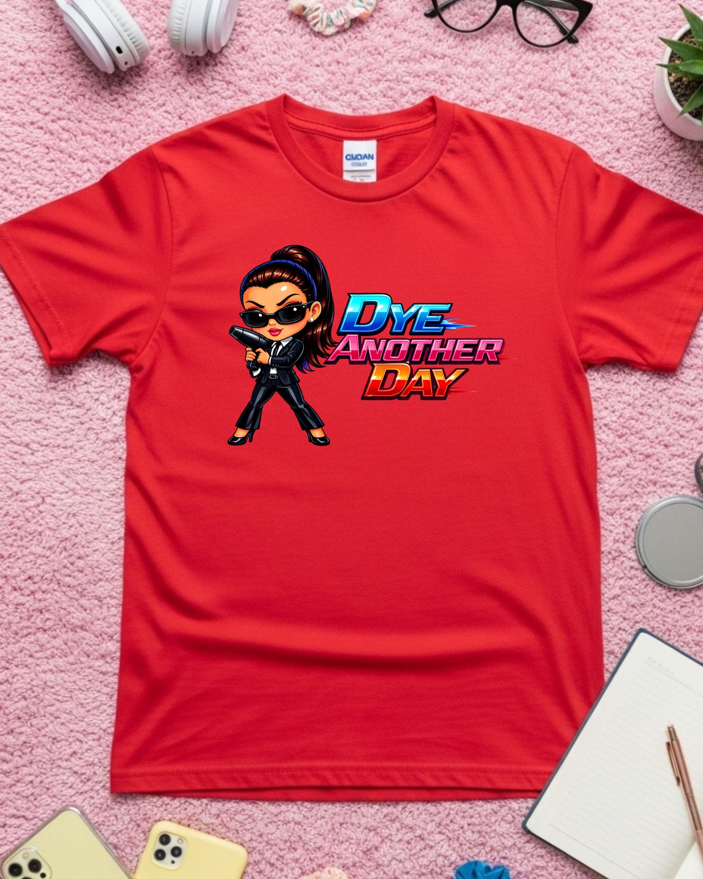 Dye Another Day Shirt Funny Hairstylist Tee Secret Agent Stylist T‑Shirt Colourful Salon Graphic Top Cosmetology Gift