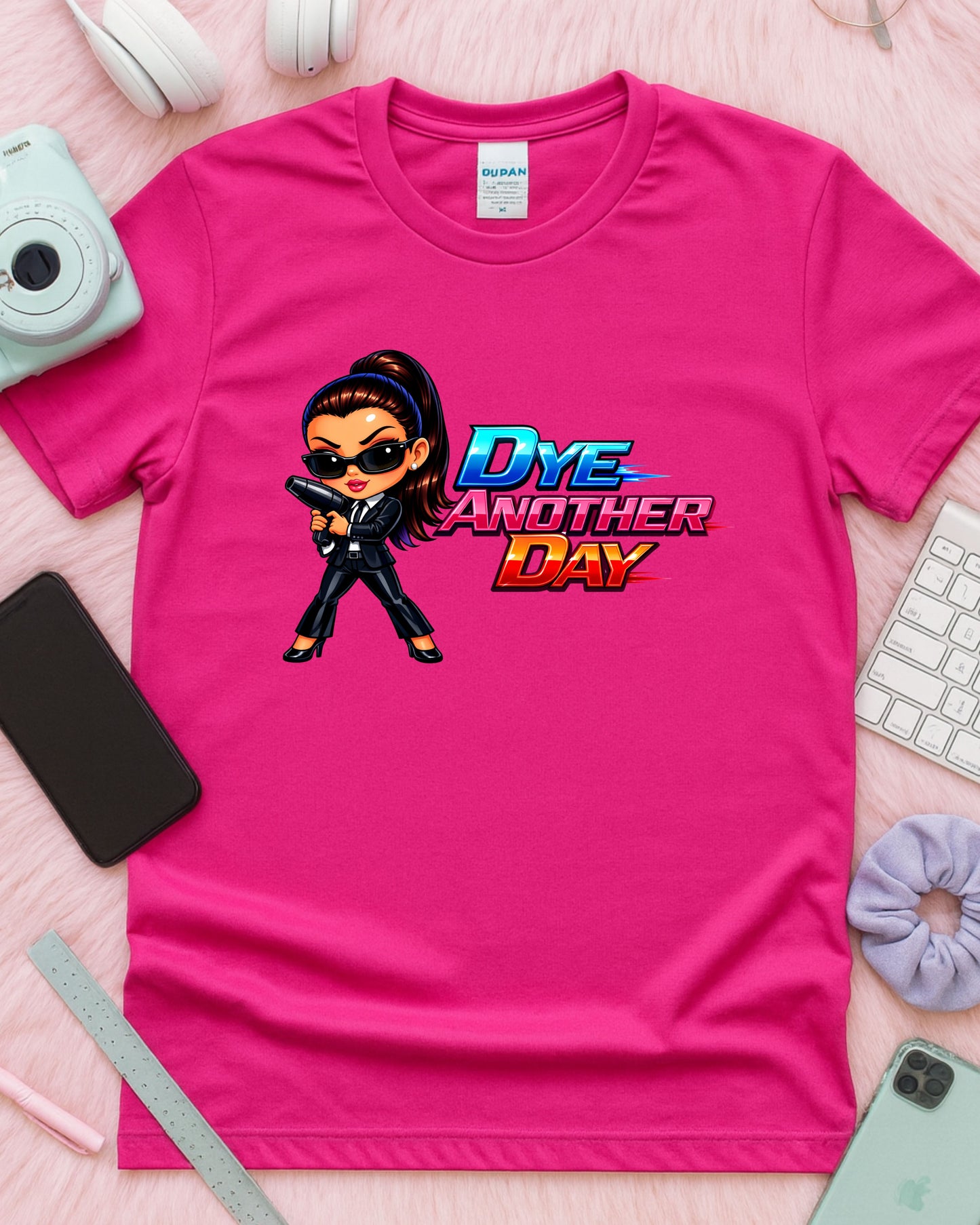 Dye Another Day Shirt Funny Hairstylist Tee Secret Agent Stylist T‑Shirt Colourful Salon Graphic Top Cosmetology Gift