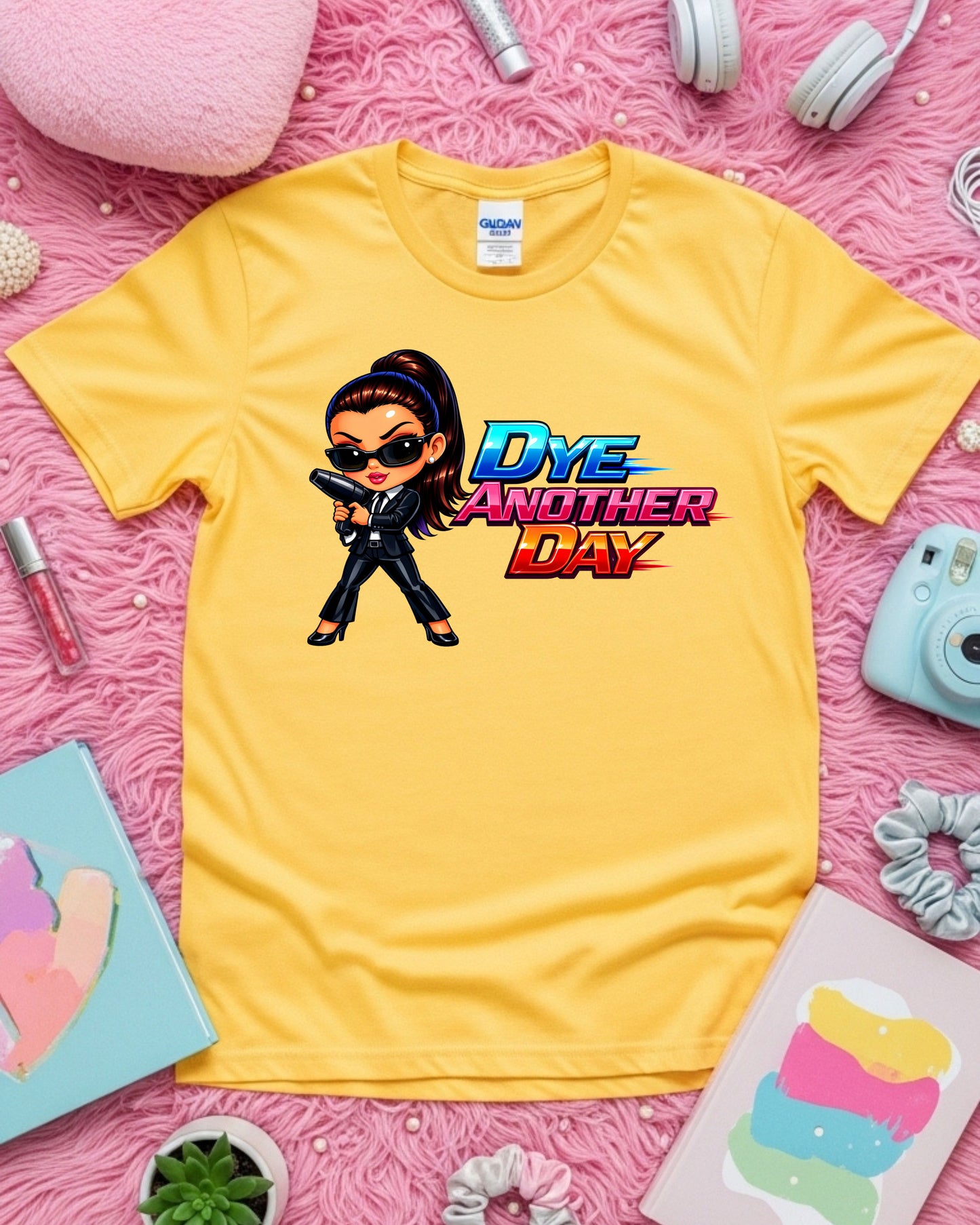 Dye Another Day Shirt Funny Hairstylist Tee Secret Agent Stylist T‑Shirt Colourful Salon Graphic Top Cosmetology Gift