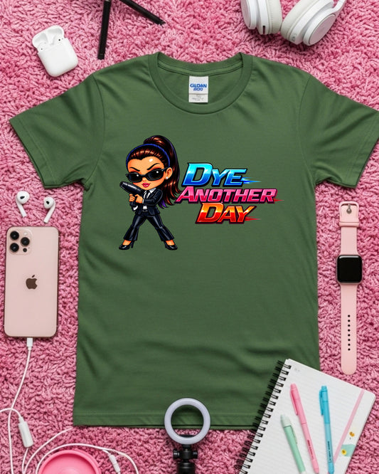 Dye Another Day Shirt Funny Hairstylist Tee Secret Agent Stylist T‑Shirt Colourful Salon Graphic Top Cosmetology Gift