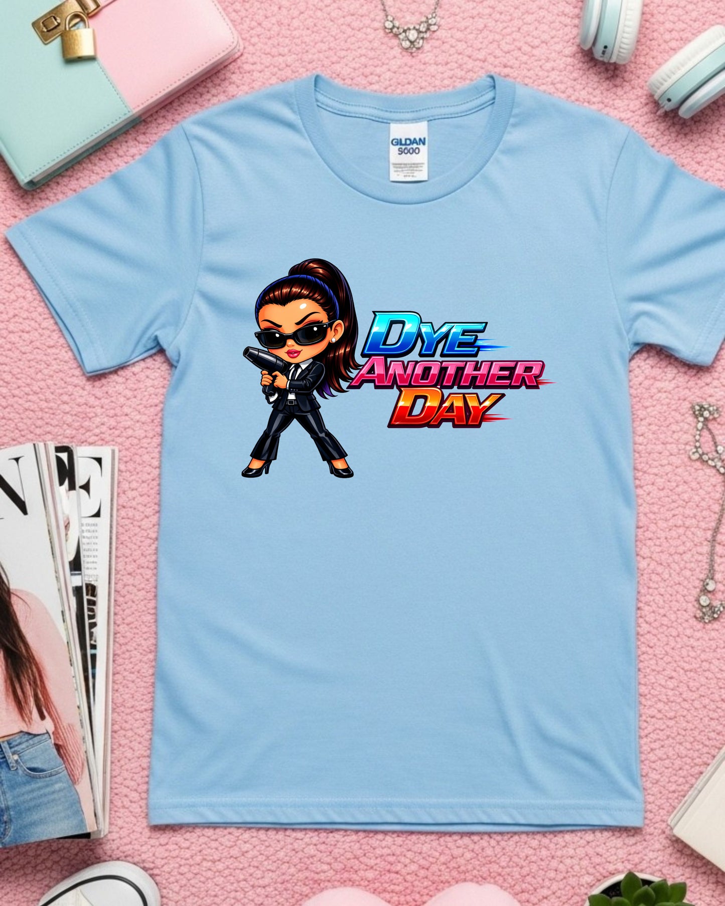 Dye Another Day Shirt Funny Hairstylist Tee Secret Agent Stylist T‑Shirt Colourful Salon Graphic Top Cosmetology Gift