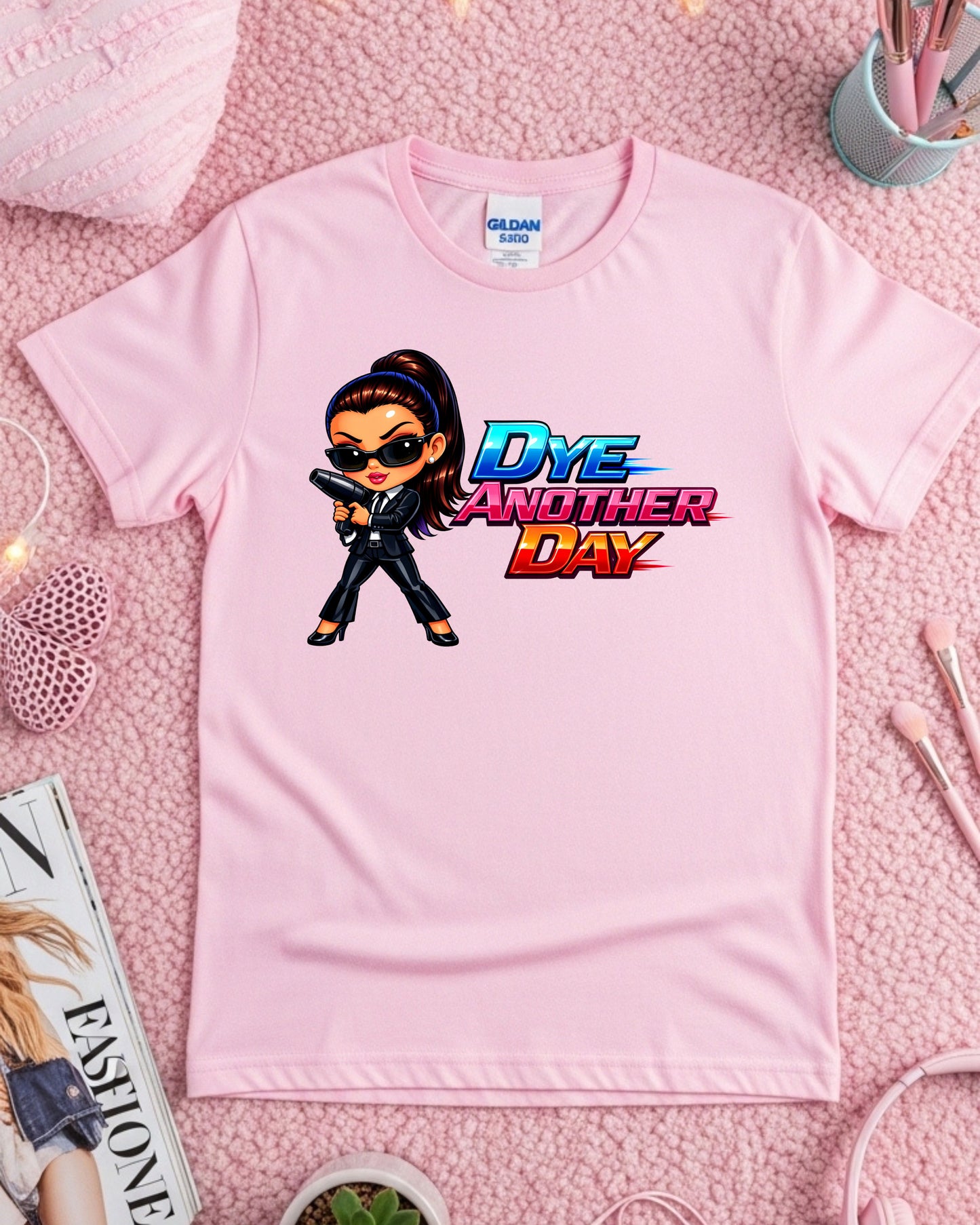 Dye Another Day Shirt Funny Hairstylist Tee Secret Agent Stylist T‑Shirt Colourful Salon Graphic Top Cosmetology Gift